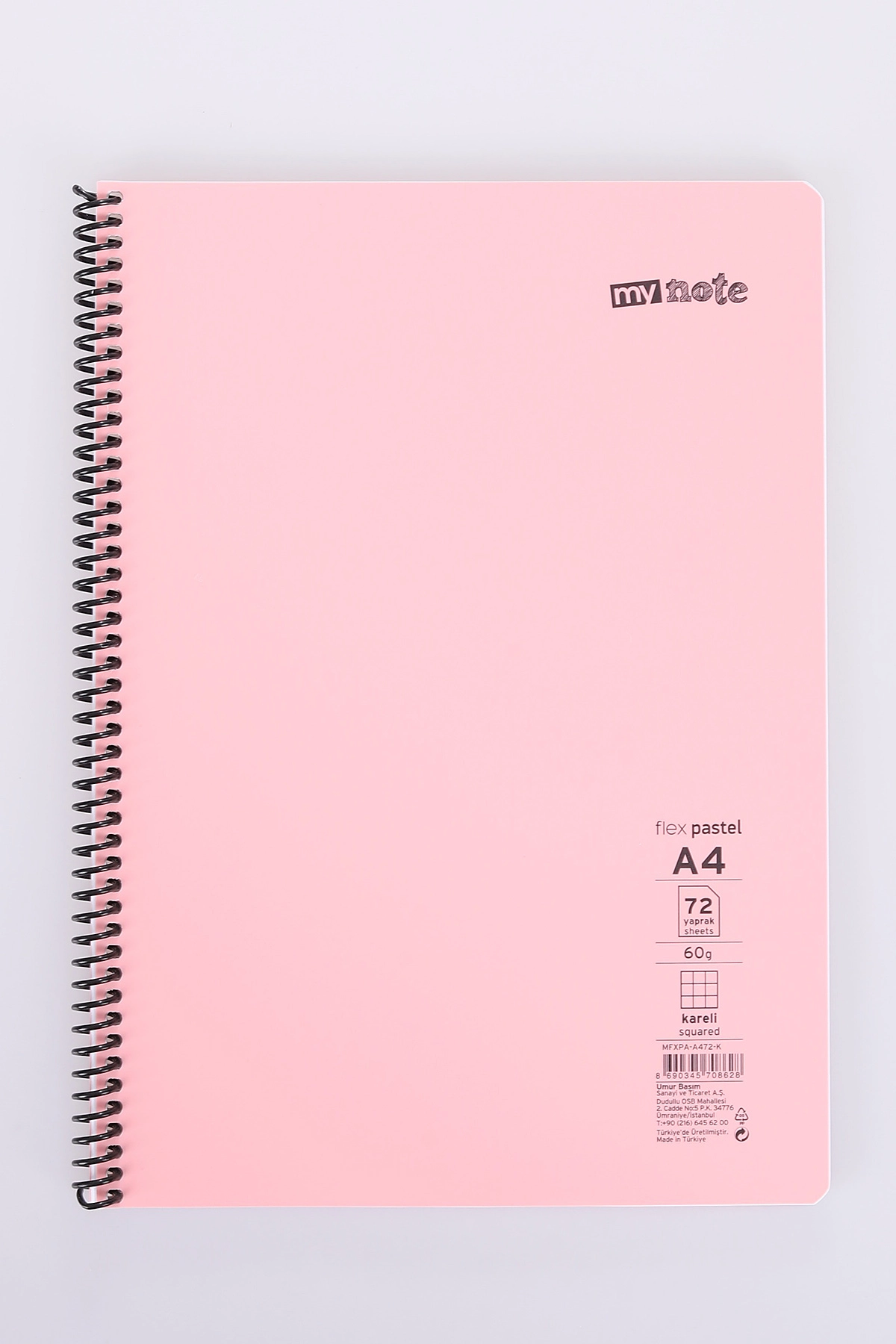 Mynote Flex 72 Yaprak Pastel Kareli Telli Tello Metod Defter 478408