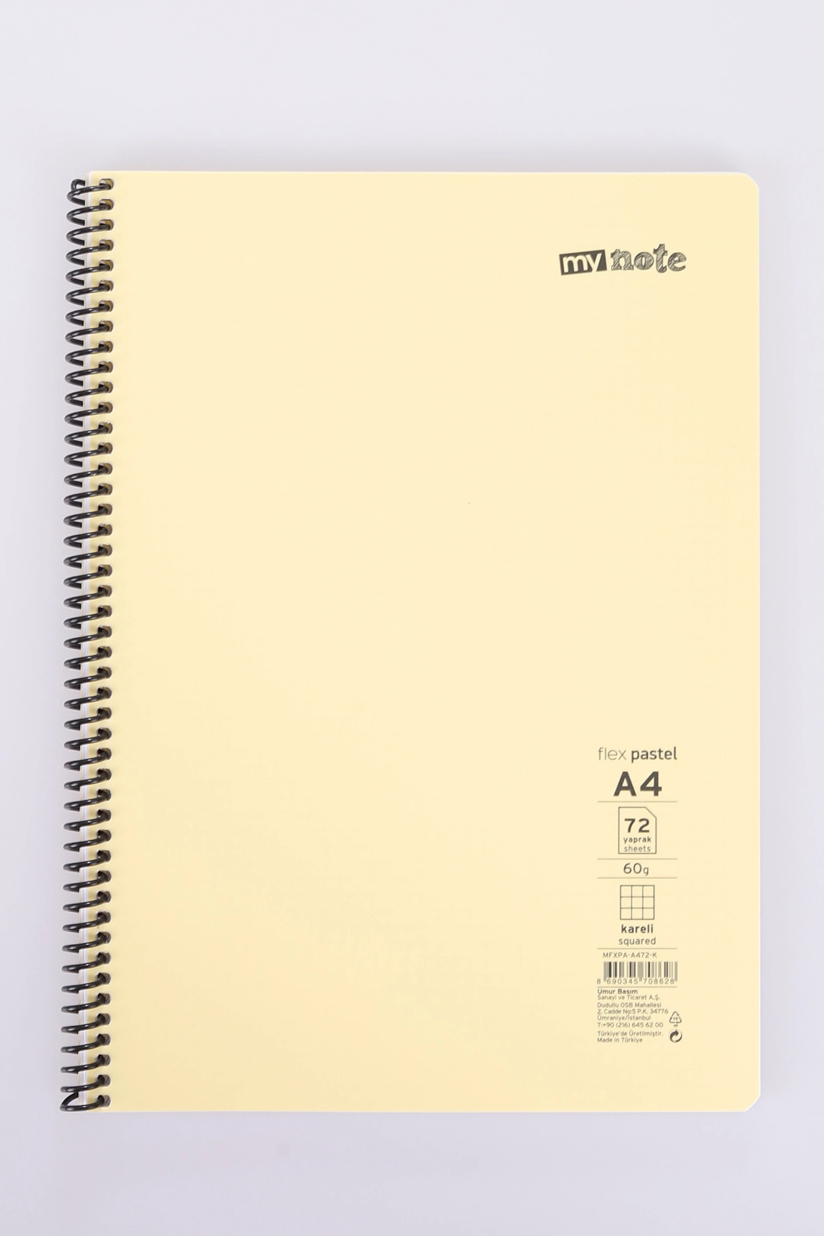 Mynote Flex 72 Yaprak Pastel Kareli Telli Tello Metod Defter 478409