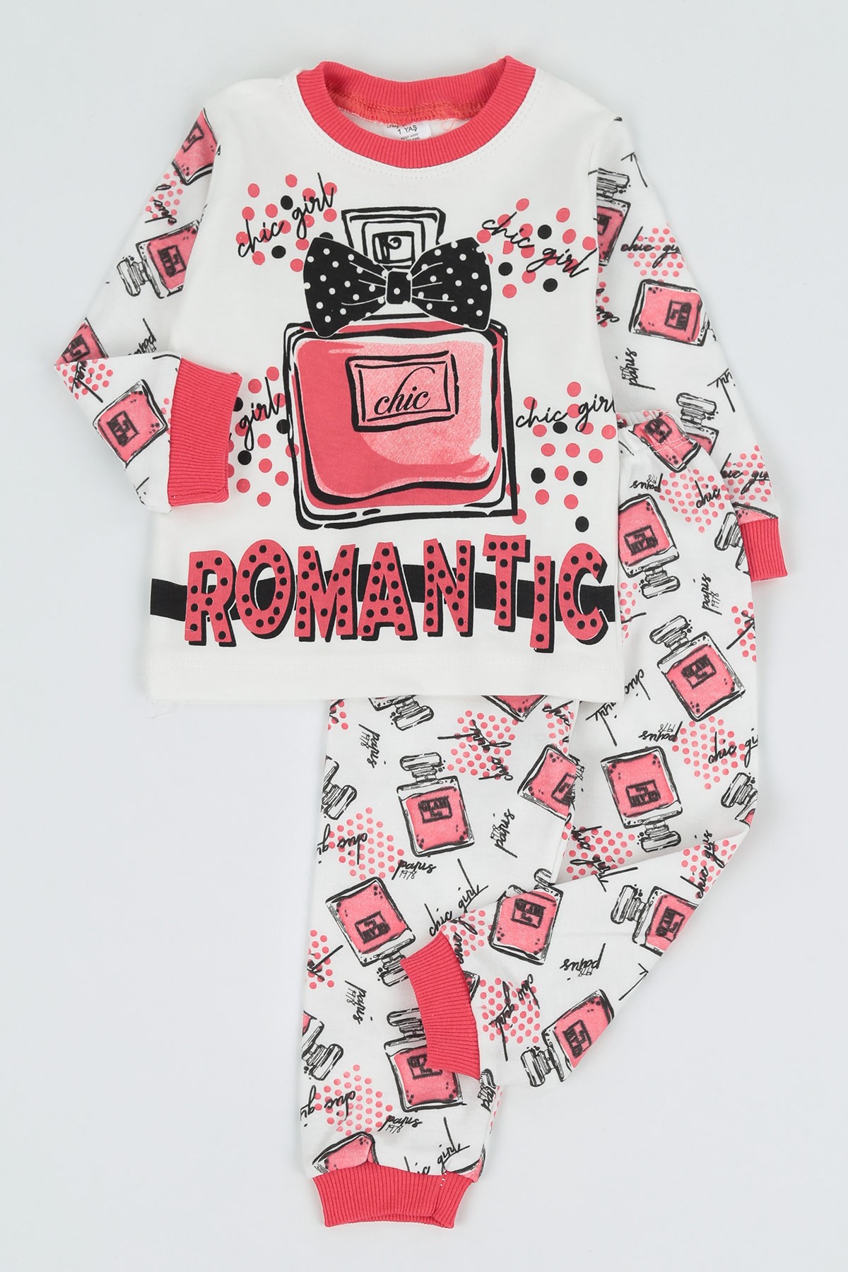Nar Çiçeği (1-3 Yaş) Parfümlü Desen Kız Çocuk Pijama Takım 135557