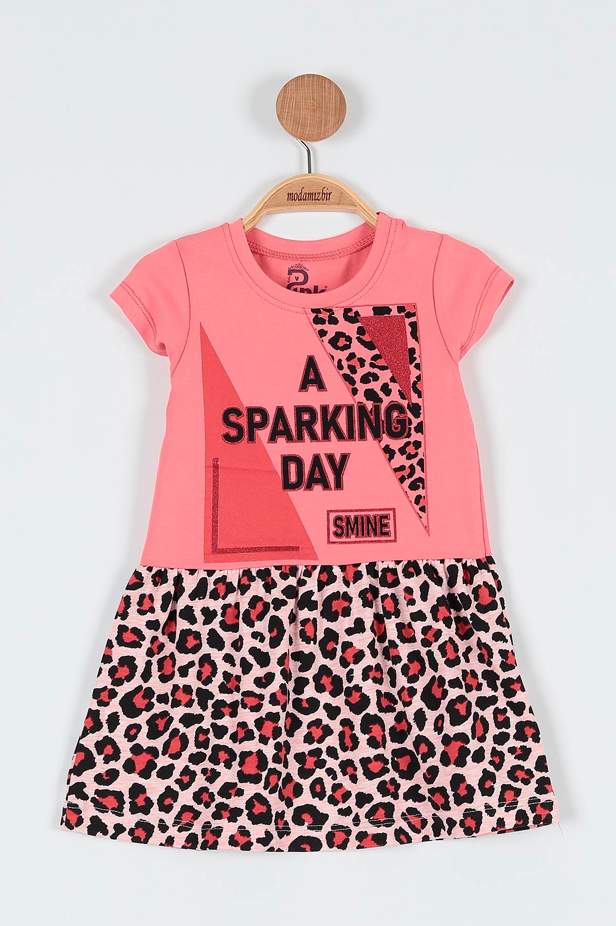 Nar Çiçeği (2-5 Yaş) Sparkıng Day Leopar Baskılı Kız Çocuk Elbise 190996