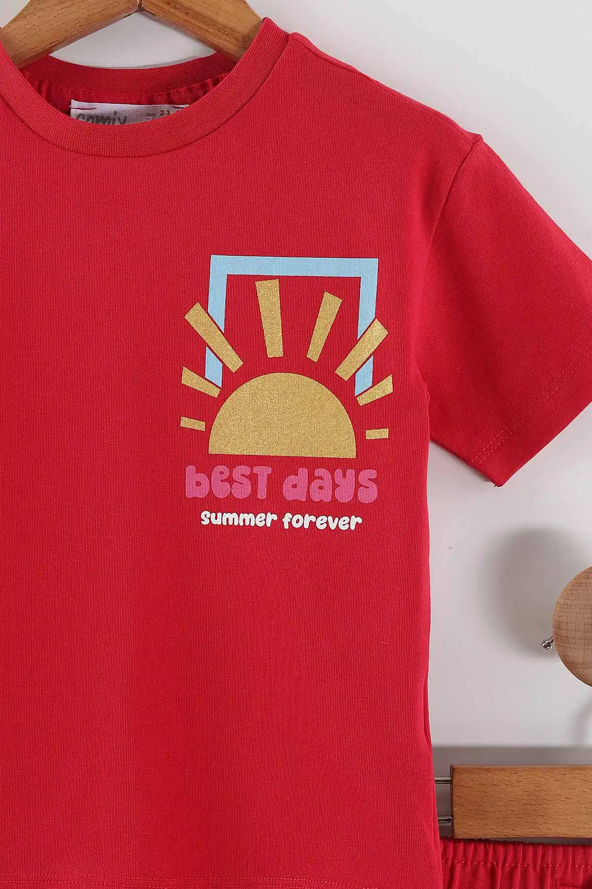 Nar Çiçeği (2-6  Yaş) Best Days Baskılı Tişört  ve  Şortlu   Kız Çocuk 2'li Takım 461341