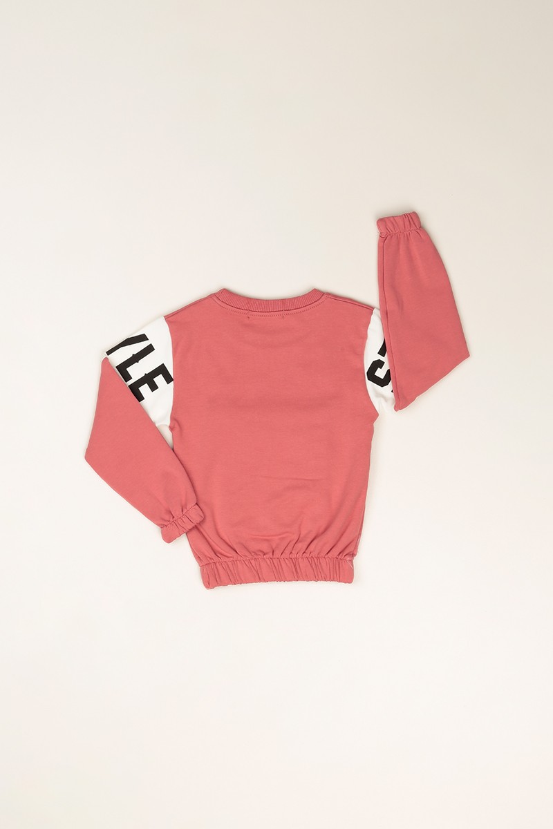 Nar Çiçeği (3-7 Yaş) Kanguru Cepli İçi Şardonlu Kız Çocuk Sweatshirt 82667