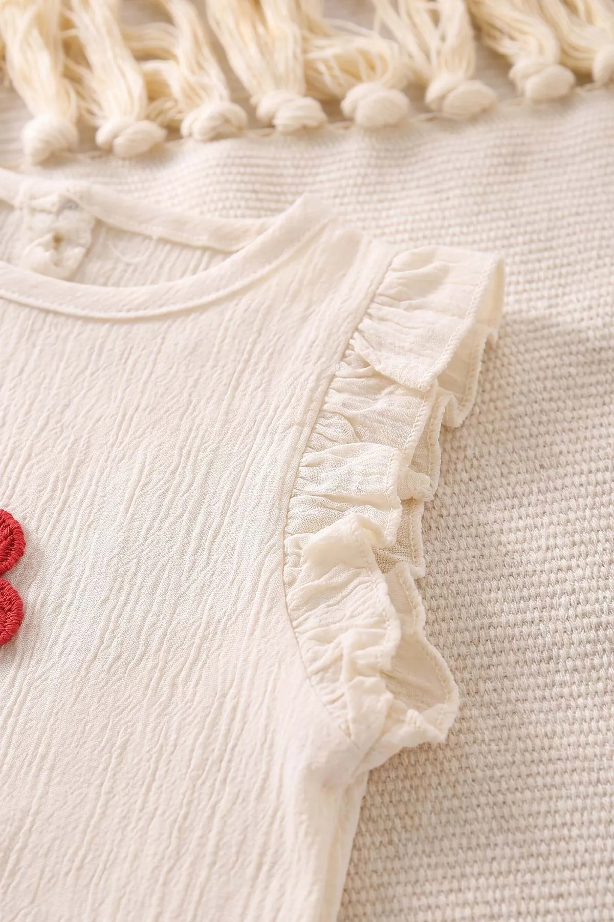 Nar Çiçeği (6-18 Ay)Çiçek Aplikeli Bürümcük Kız Bebek Takım 454314