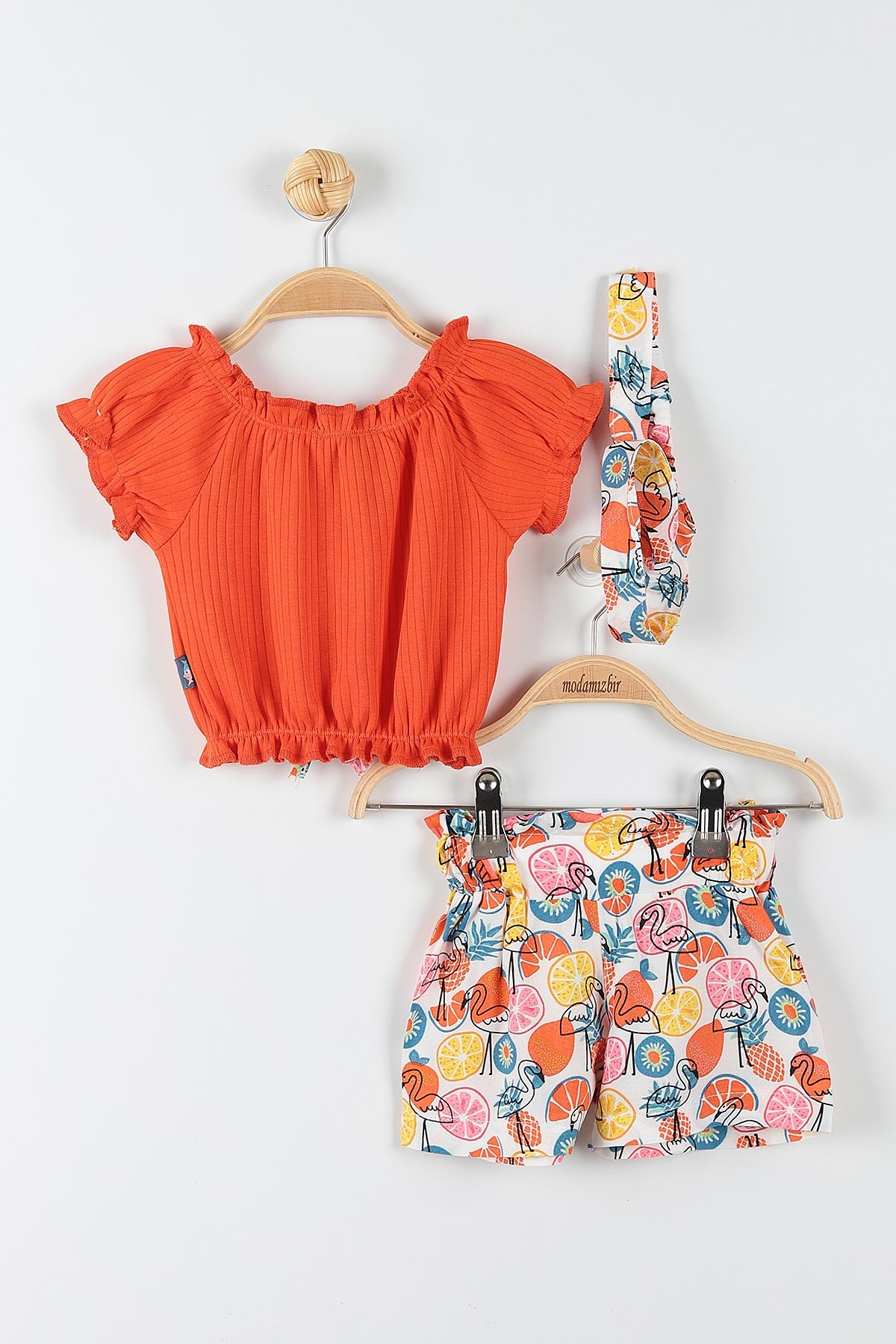 Nar Çiçeği (6-24 Ay) Flamingo Desenli Kız Bebek Takım 175719