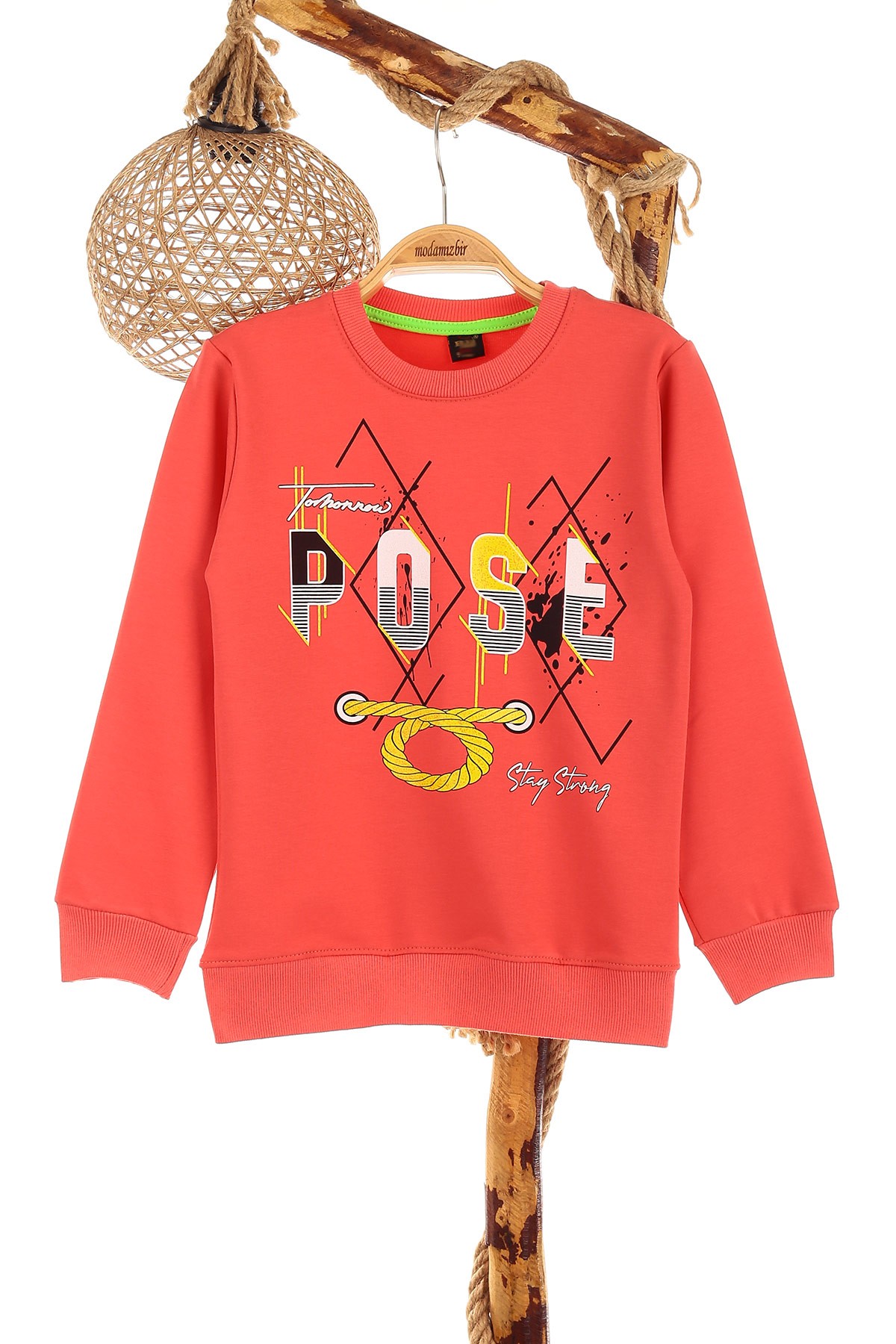 Nar Çiçeği (9-12 Yaş) Rose Baskılı Kız Çocuk Sweat 150961
