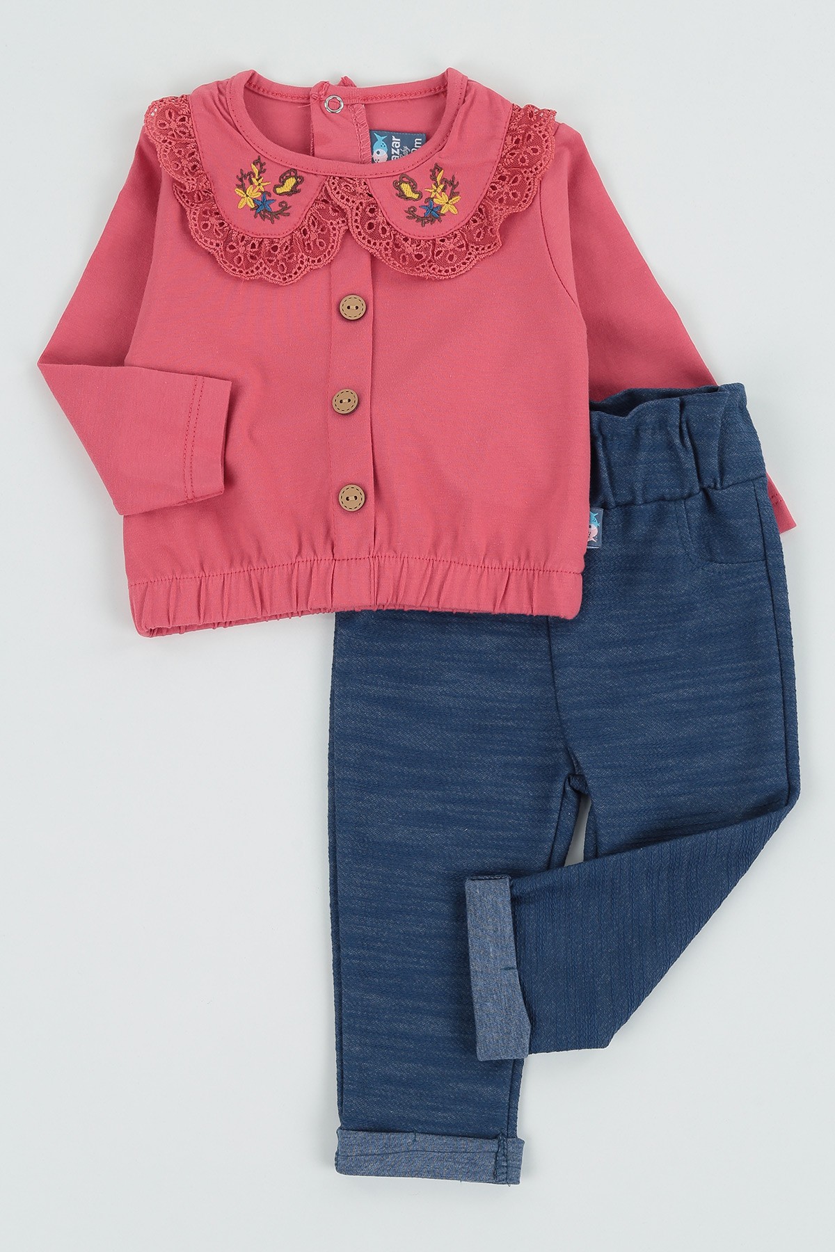 Nar Çiçeği (9-24 Ay) Nakış Yakalı Süprem Kız Çocuk Takım 131162