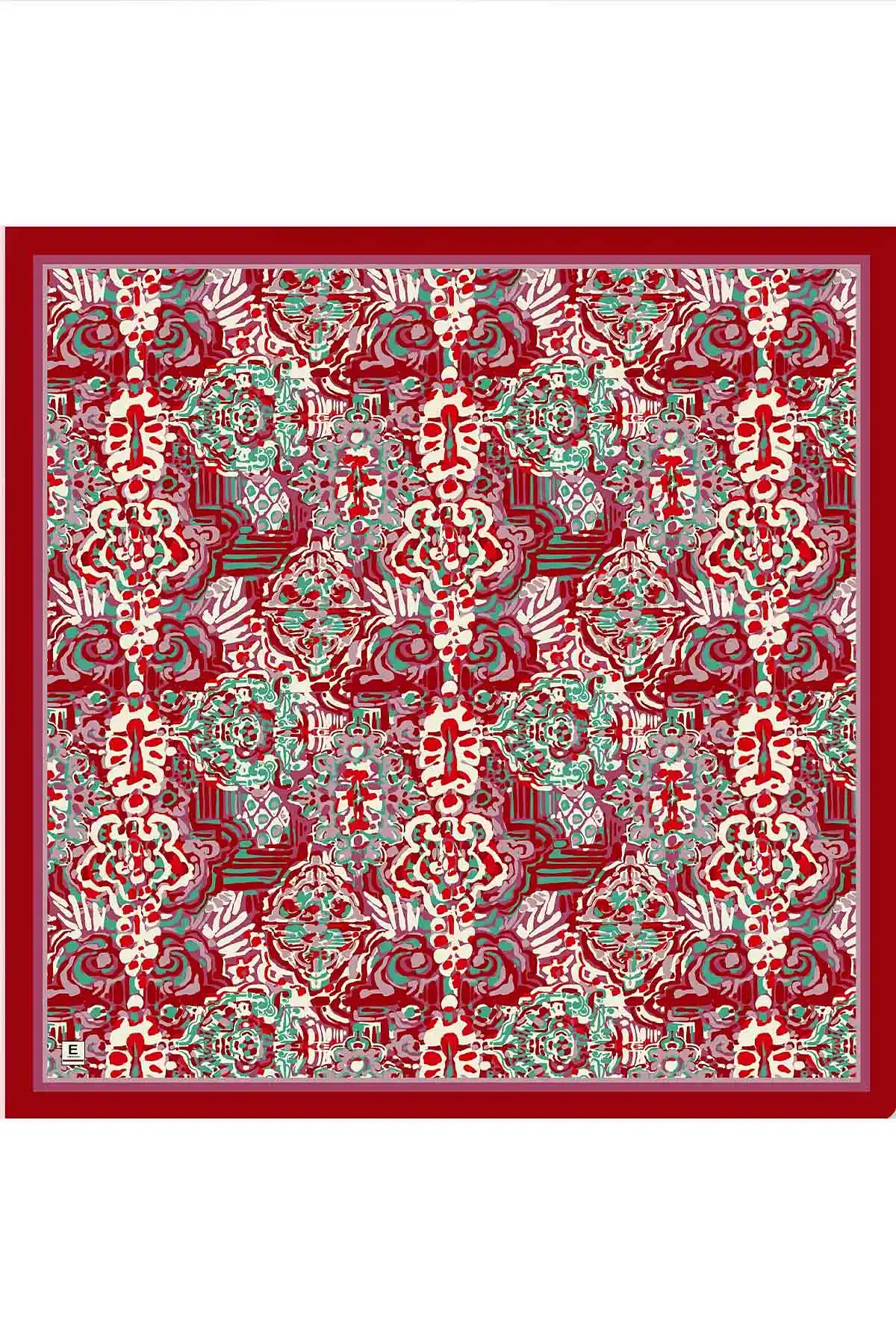 Nar Çiçeği 95x95 Cm Dijital Baskılı Valencia Desen Soft Eşarp 473346
