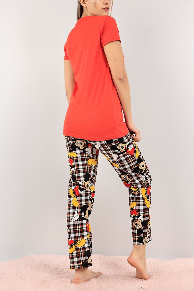 Nar Çiçeği Mickey Baskılı Pijama Takımı 105027