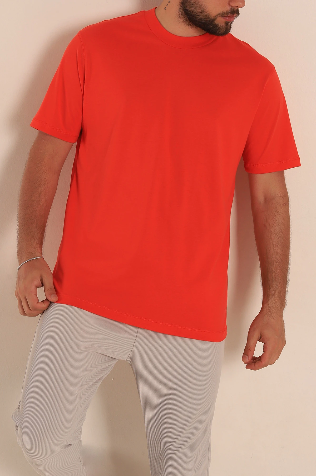 Nar Çiçeği Relaxed Fit Basic Erkek Tişört 279906