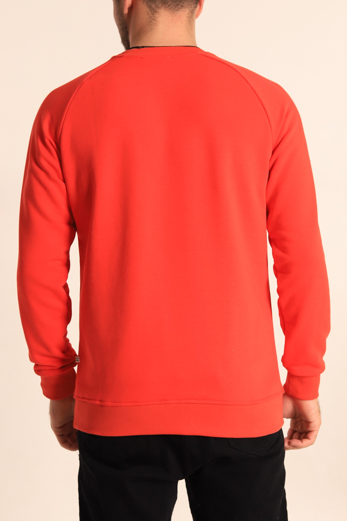 Nar Çiçeği Relaxed Fit Şardonsuz Kabartma Yazılı Erkek Sweatshirt 221466