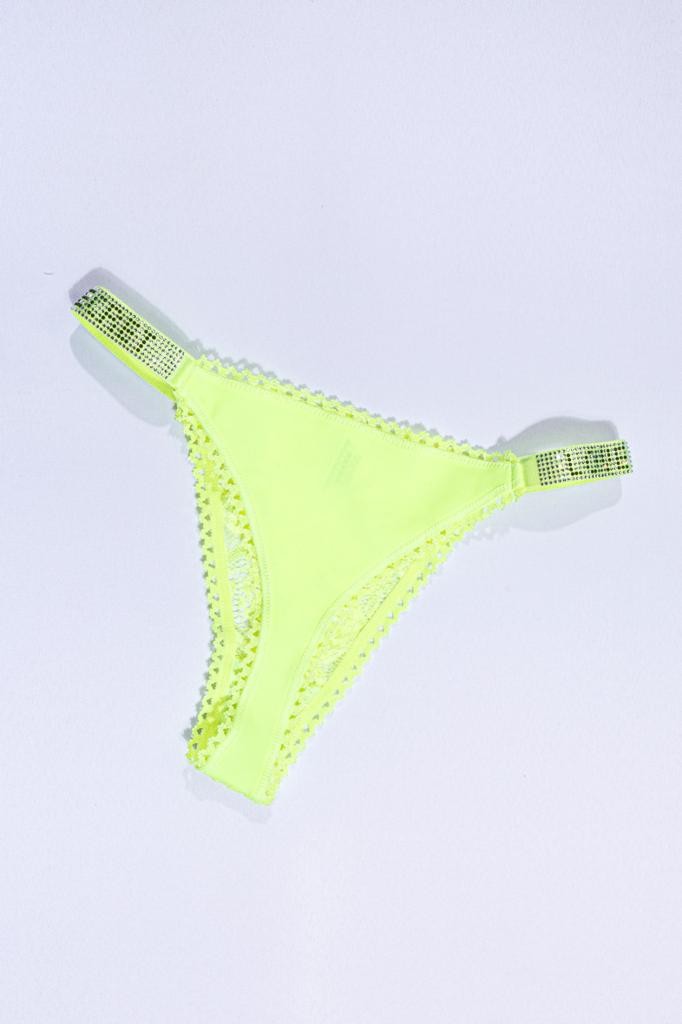 Neon Sarı Taş Askılı Destekli Sütyen Takımı 219859