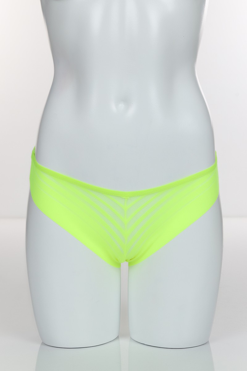 Neon Yeşil 3687 Bikini Ön Arka Transparan Bant Külot 102371