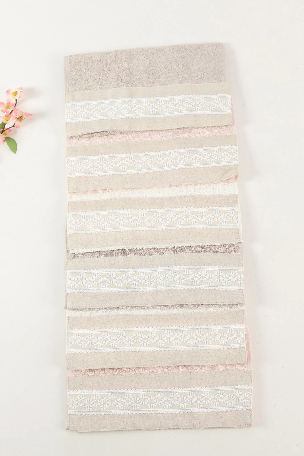 Nurpak 30x50 Cm Tuana Keten Güpürlü Mutfak Havlusu 6'lı 446597