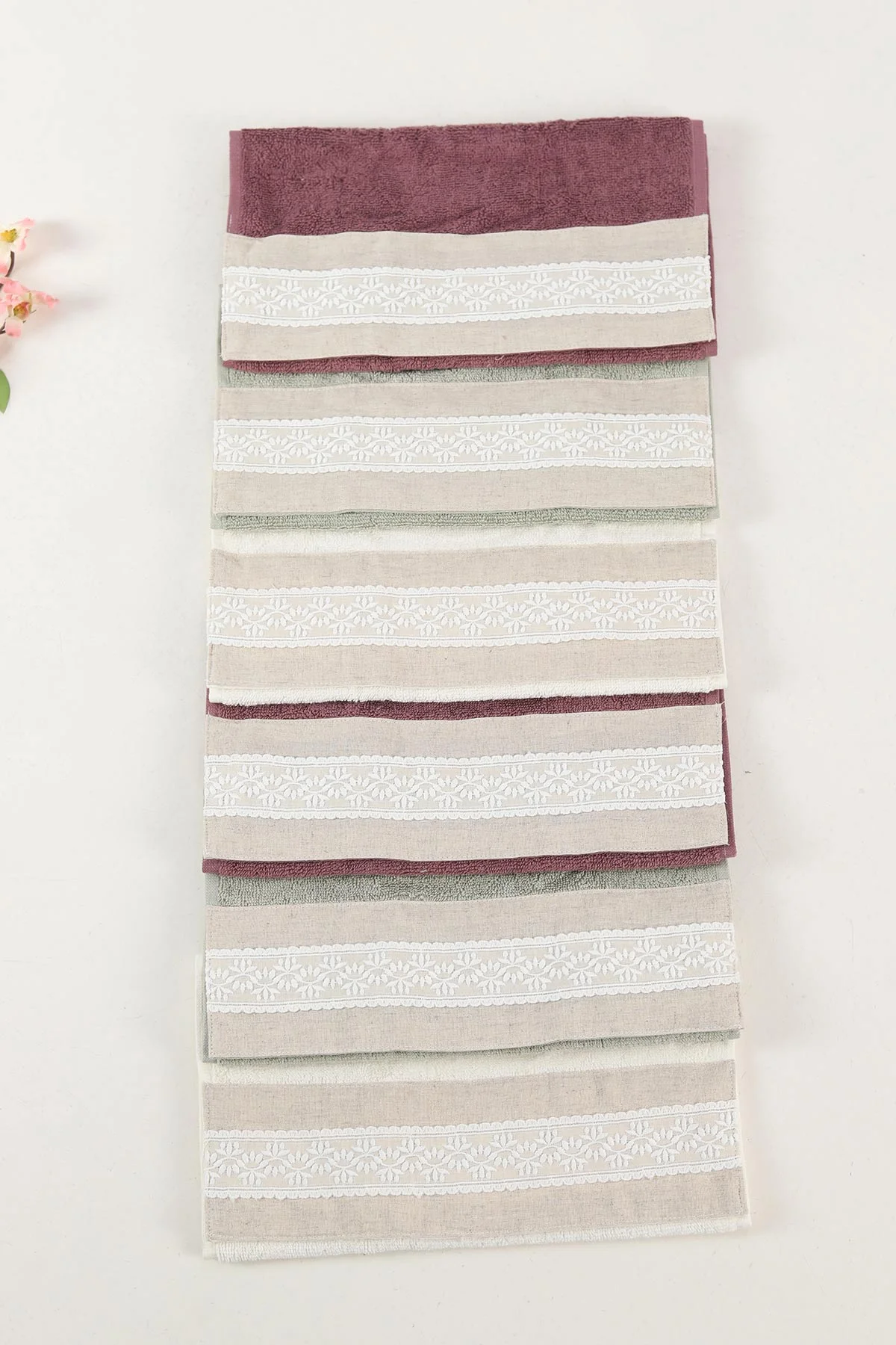 Nurpak 30x50 Cm Tuana Keten Güpürlü Mutfak Havlusu 6'lı 446601
