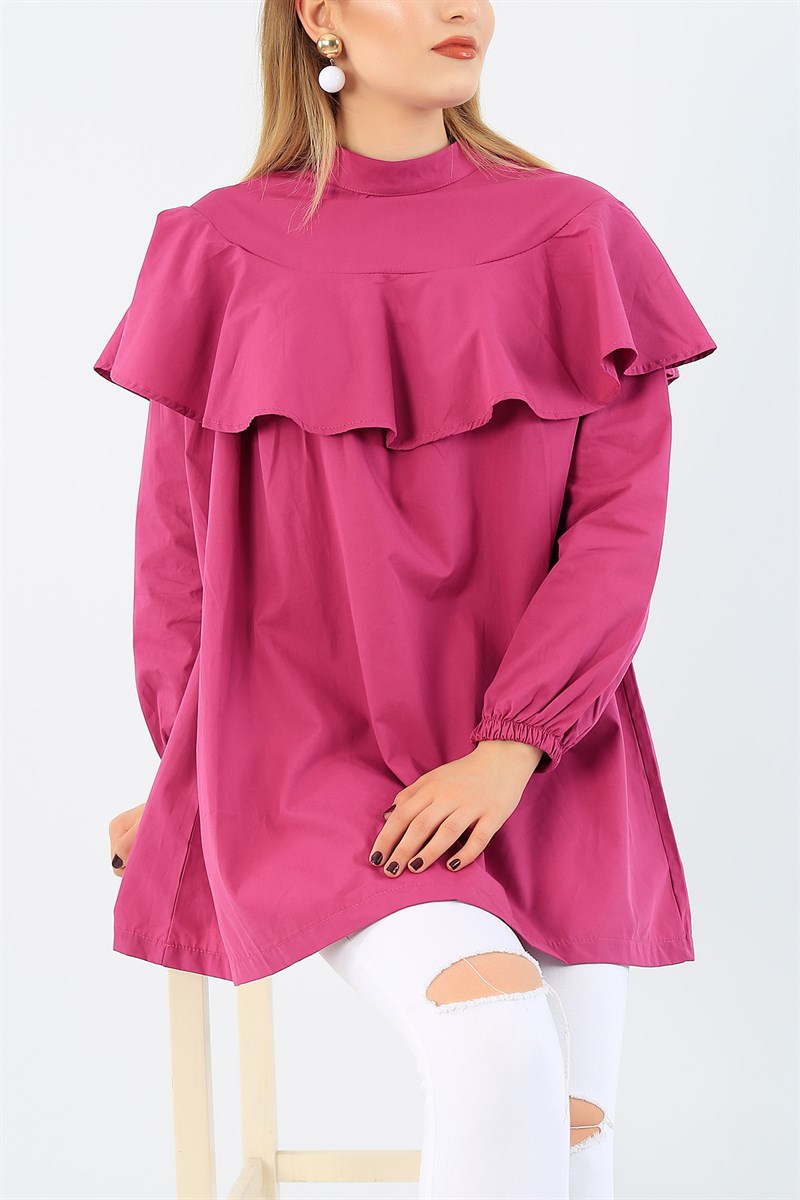 Önü Volanlı Poplin Kumaş Tunik 36730