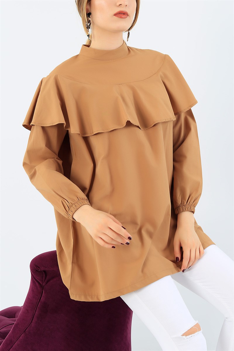 Önü Volanlı Vizon Poplin Tunik 36729