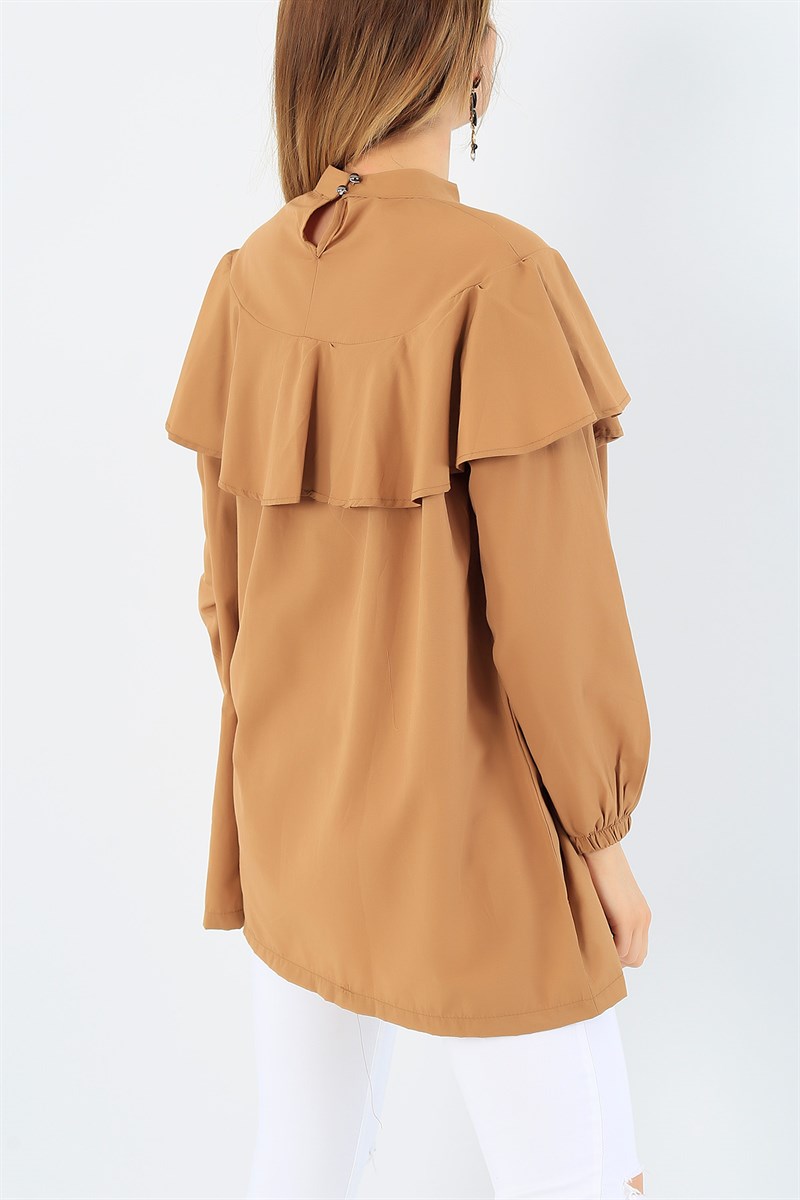Önü Volanlı Vizon Poplin Tunik 36729