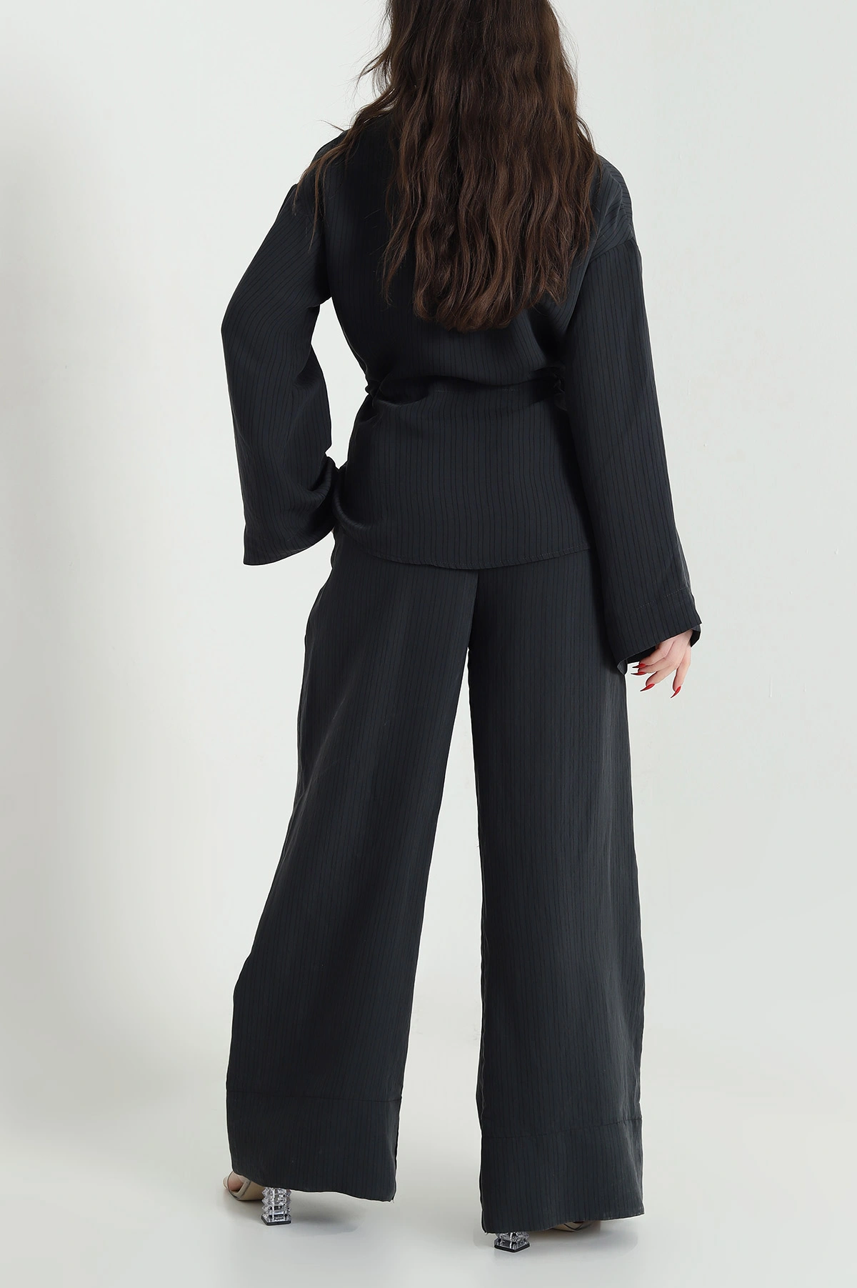Oversize Çizgili Kadın İkili Takım 444293