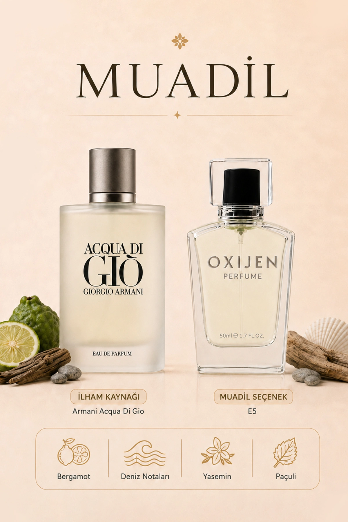 Oxijen E5 ( 50 ml ) Erkek Parfüm 470155
