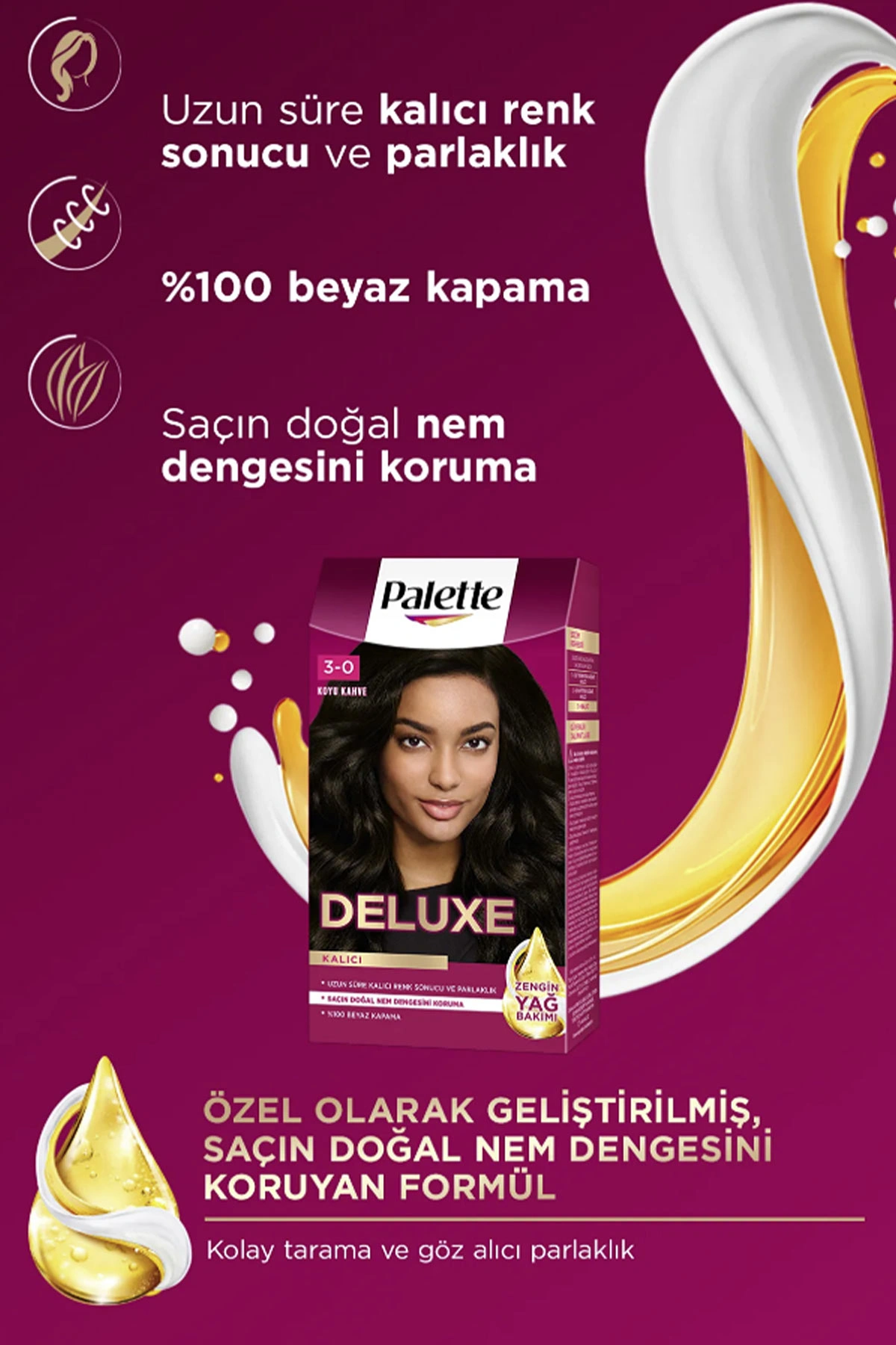 Palette Deluxe Saç Boyası No: 3.0 Koyu Kahve 50Ml 275365