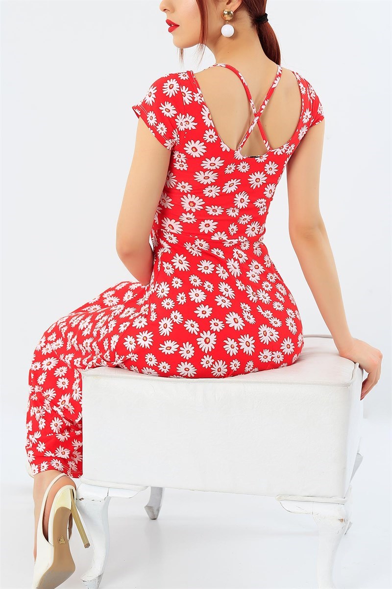 Papatya Desenli Viskon Elbise 33632