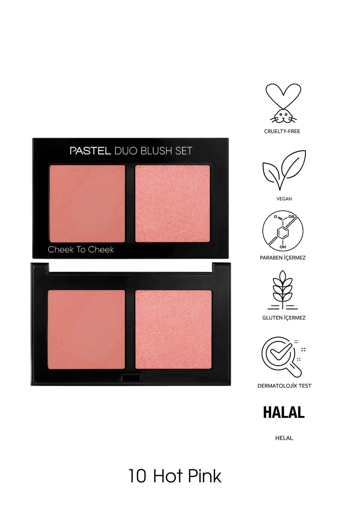 Pastel Duo Blush Set Cheek To Cheek - İkili Allık Seti 10 Hot Pink 250744