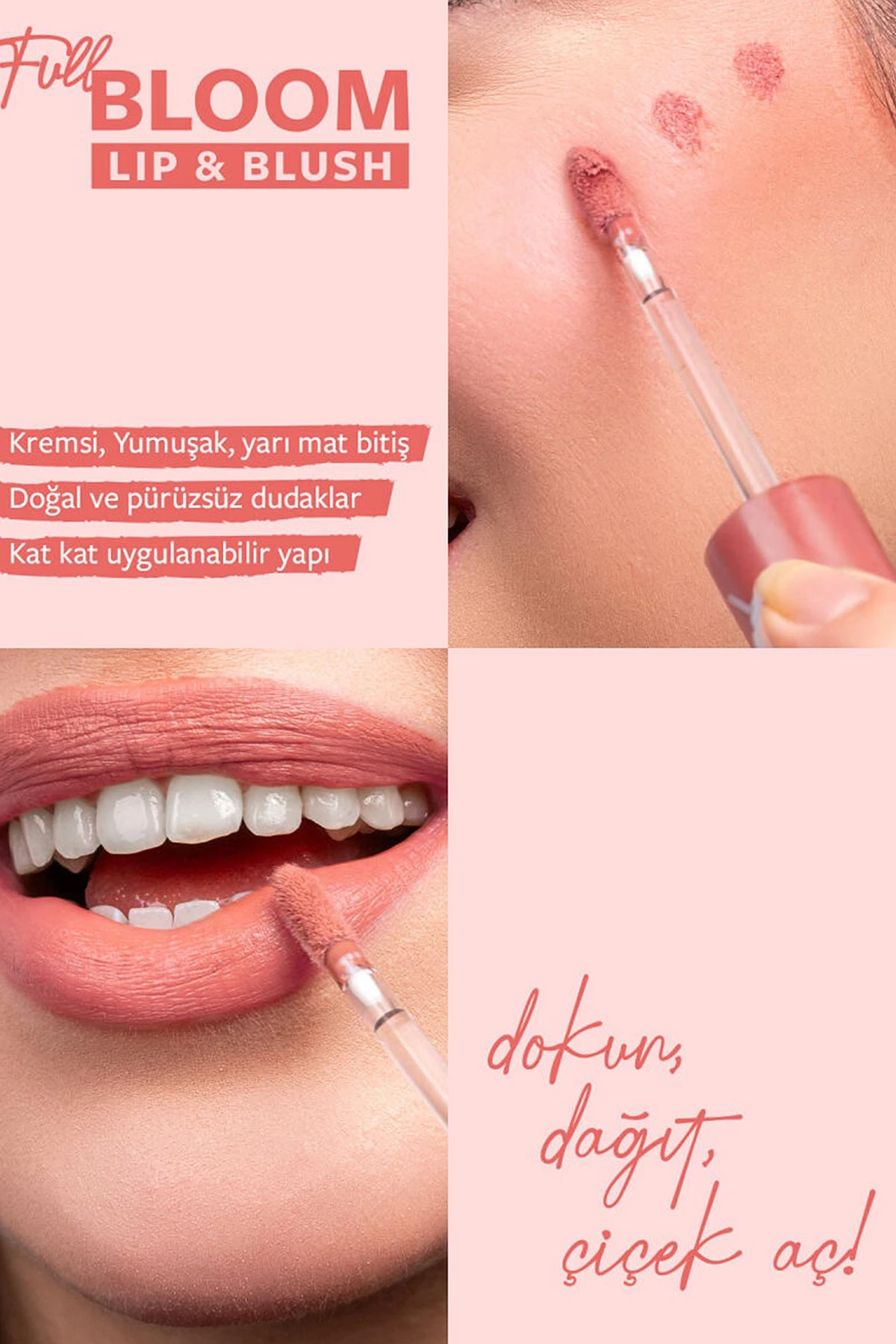 Pastel Full Bloom Lip & Blush - 73 Bellini - Dudak ve Yanak Renklendirici 4.8 Ml 418377