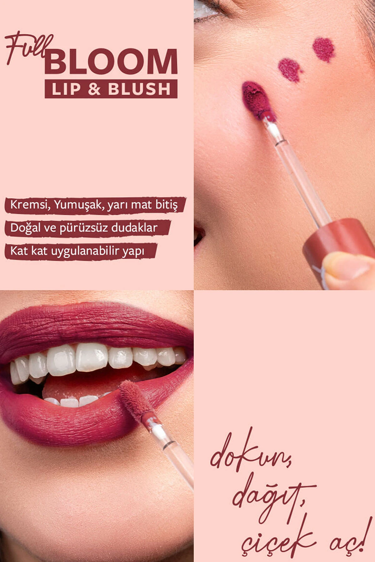 Pastel Full Bloom Lip & Blush - 82 Fatal - Dudak ve Yanak Renklendirici 4.8 Ml 418386