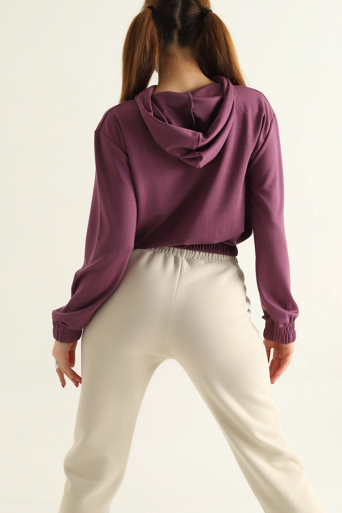 Patlıcan Moru Oysho Kapüşonlu Bayan Sweat 310920