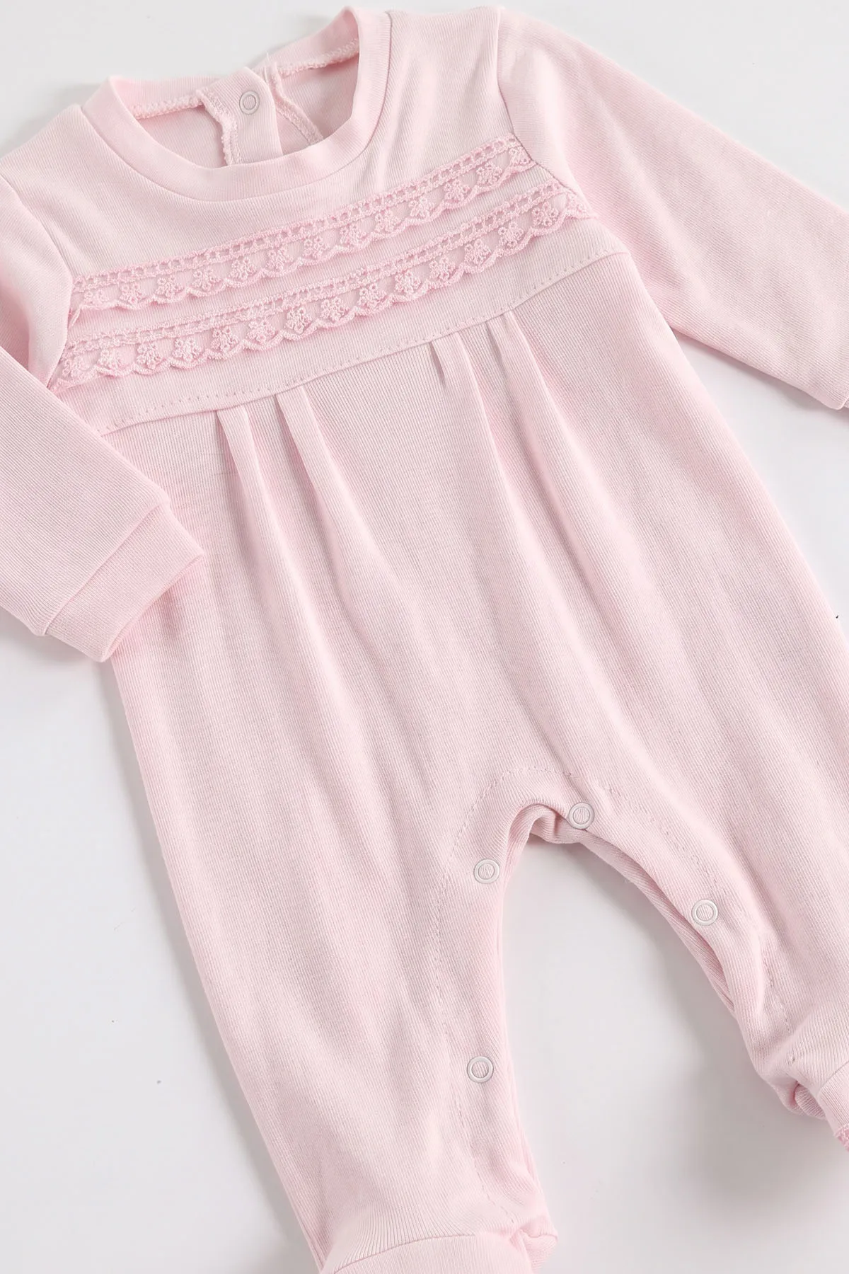 Pembe (0-1 Ay) İnce Dantelli Tulum, Battaniye ve 7'li Penye Kız Bebek Hastane Çıkış Seti 488666