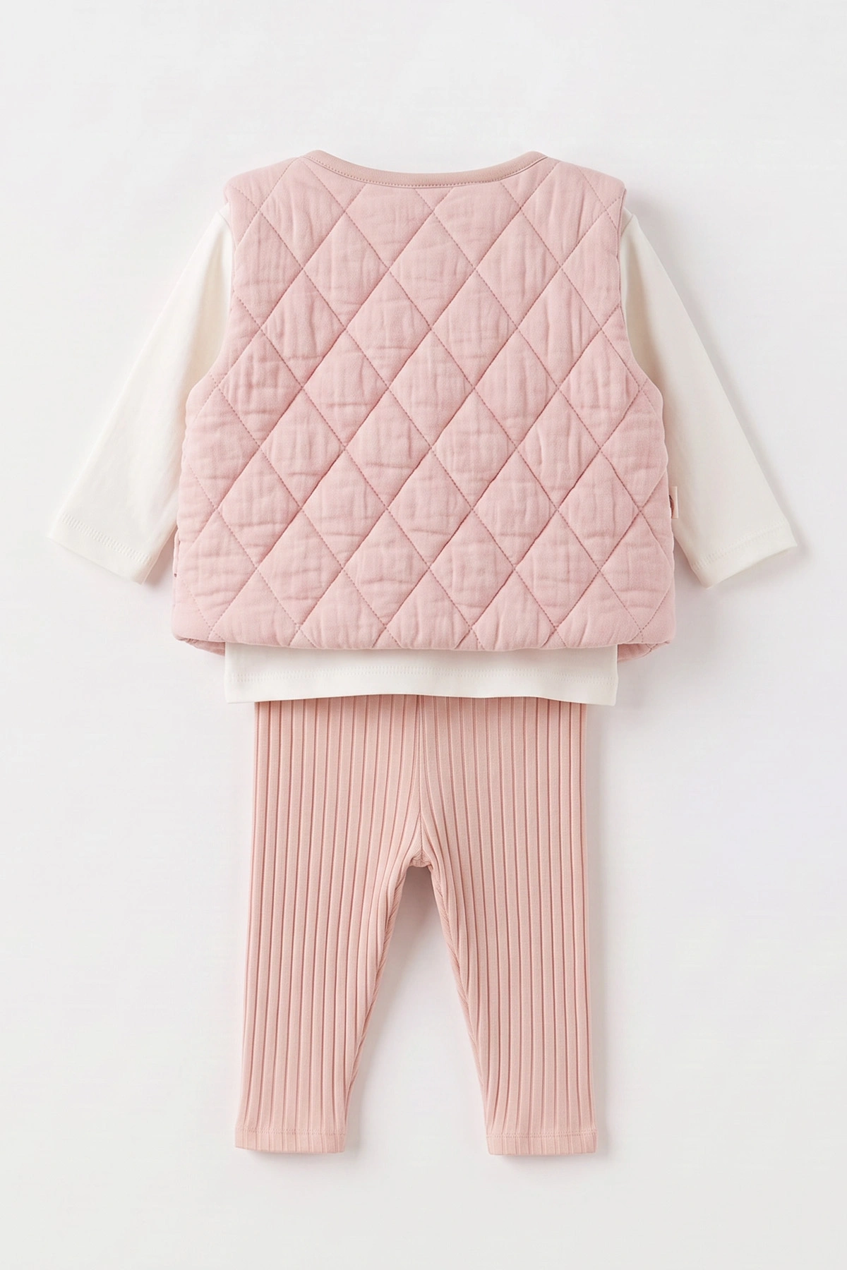Pembe (0-12 Ay) Fitilli Taytlı Yeleği Ponponlu Kız Bebek 3'lü Takım 473369