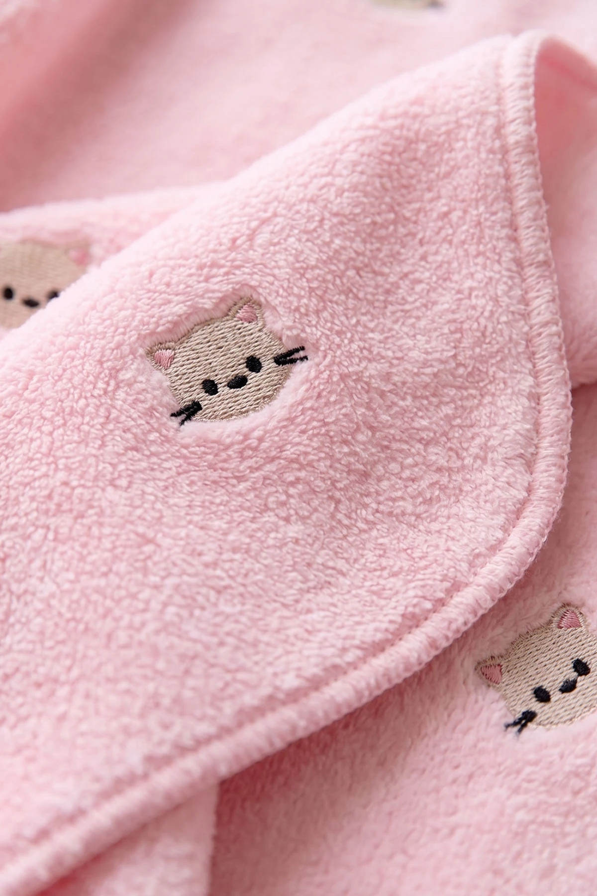 Pembe (0-12 Ay) Kedi  Nakışlı  Wellsoftt  Bebek Battaniye 477446