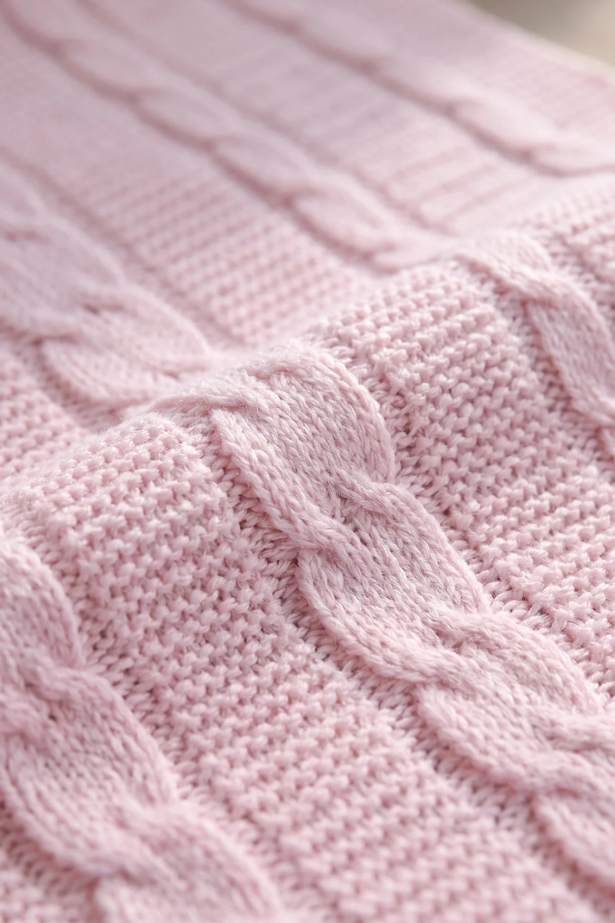 Pembe (0-12 Ay)Merdiven Örgülü Triko Bebek Battaniye 477458