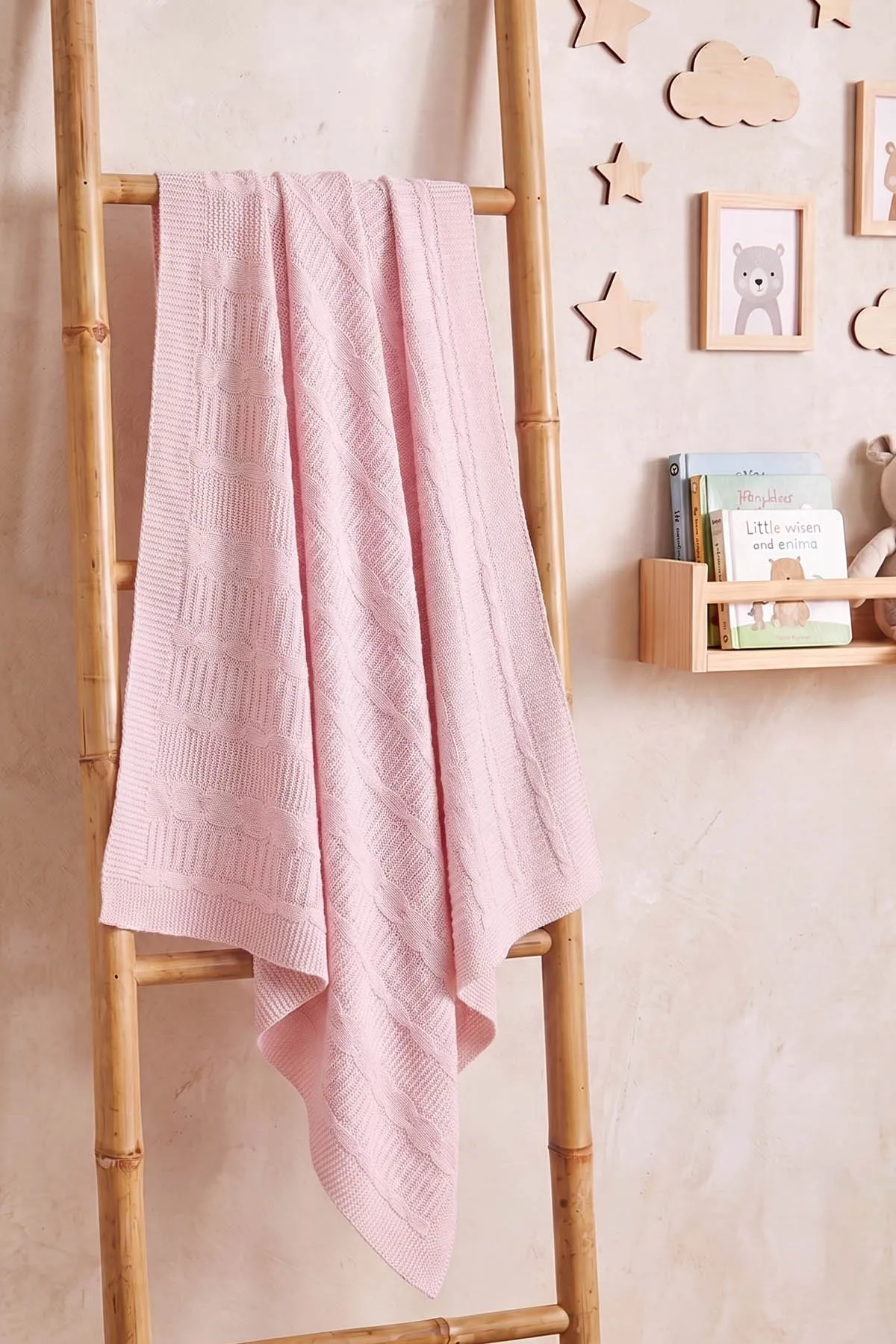 Pembe (0-12 Ay)Merdiven Örgülü Triko Bebek Battaniye 477458