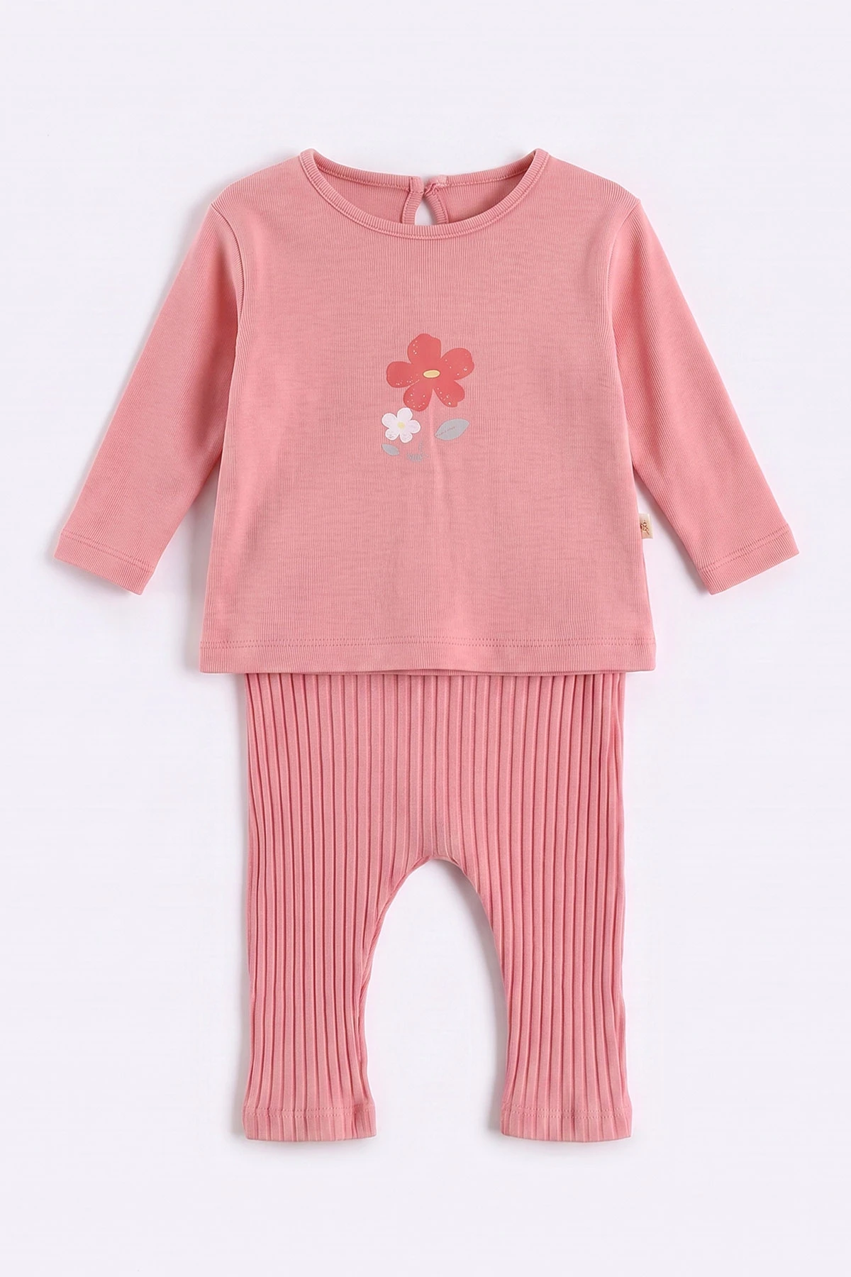 Pembe (0-12 Ay)Üç Kurdela Yelekli Fitilli Taytlı Kız Bebek 3'lü Takım 473363