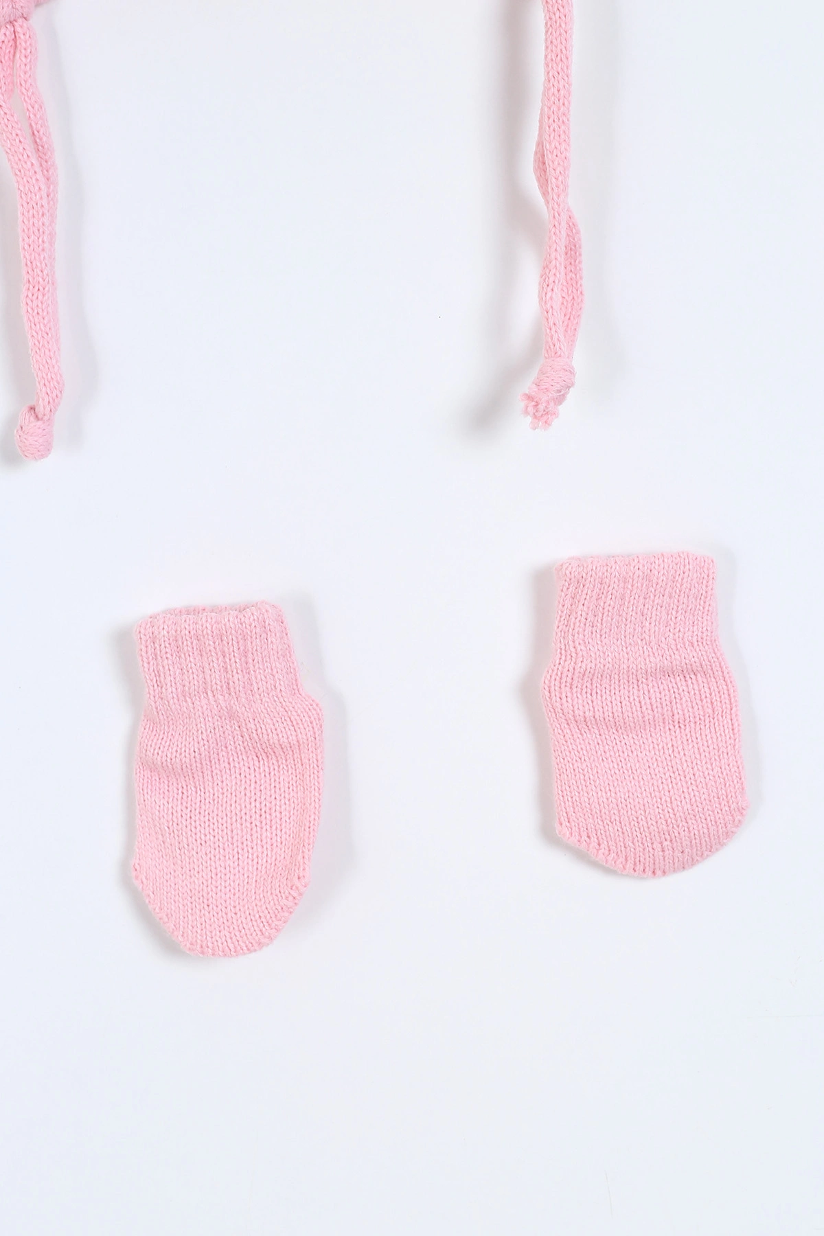 Pembe (0-18 Ay)Desenli İç Polar Kız Bebek Atkı Bere Eldiven Takım 319149