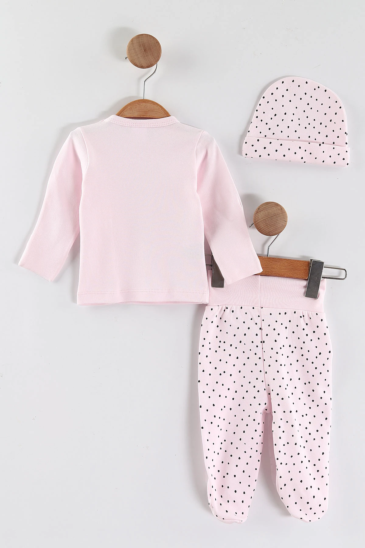 Pembe (0-3 Ay) Koala  Baskılı   Patikli Unisex Bebek 3'lü Zıbın Takım 453780