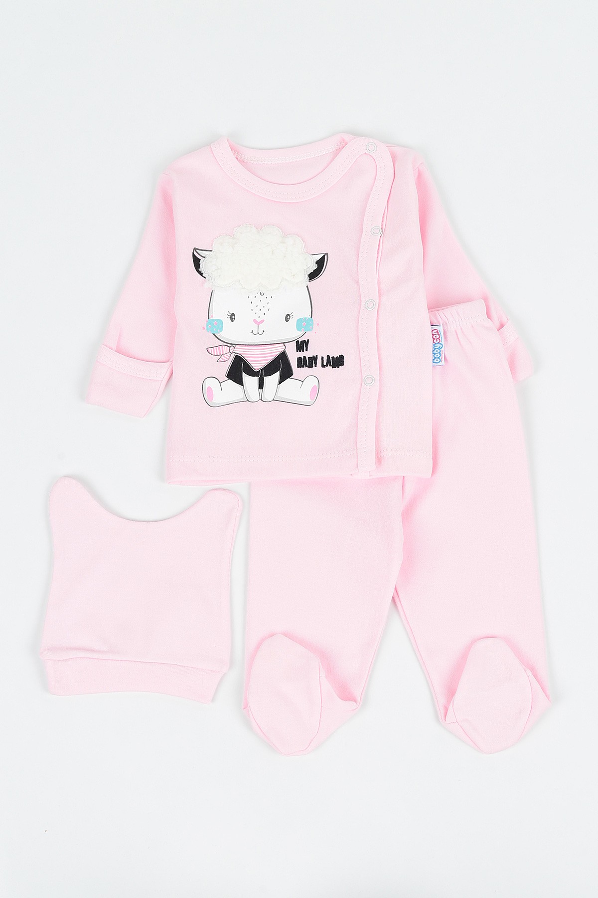 Pembe (0-3 Ay) Kuzu Nakışlı Kız Çocuk Zıbın Takım 142124