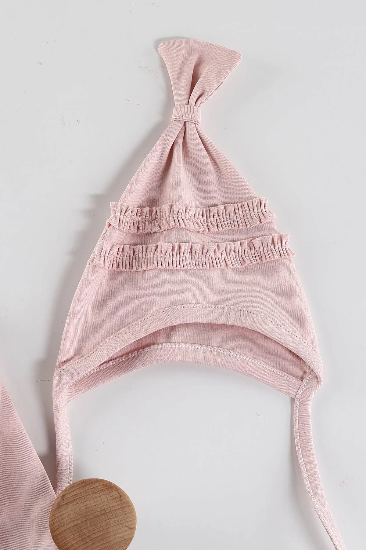Pembe (0-3 Ay) Papatyalı Ayıcık Baskılı   Patikli Kız Bebek 3'lü Zıbın Takım 453759