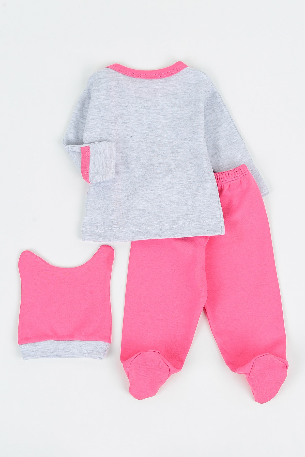 Pembe (0-3 Ay) Papyonlu Penguen Baskılı Zıbın Takım 142046