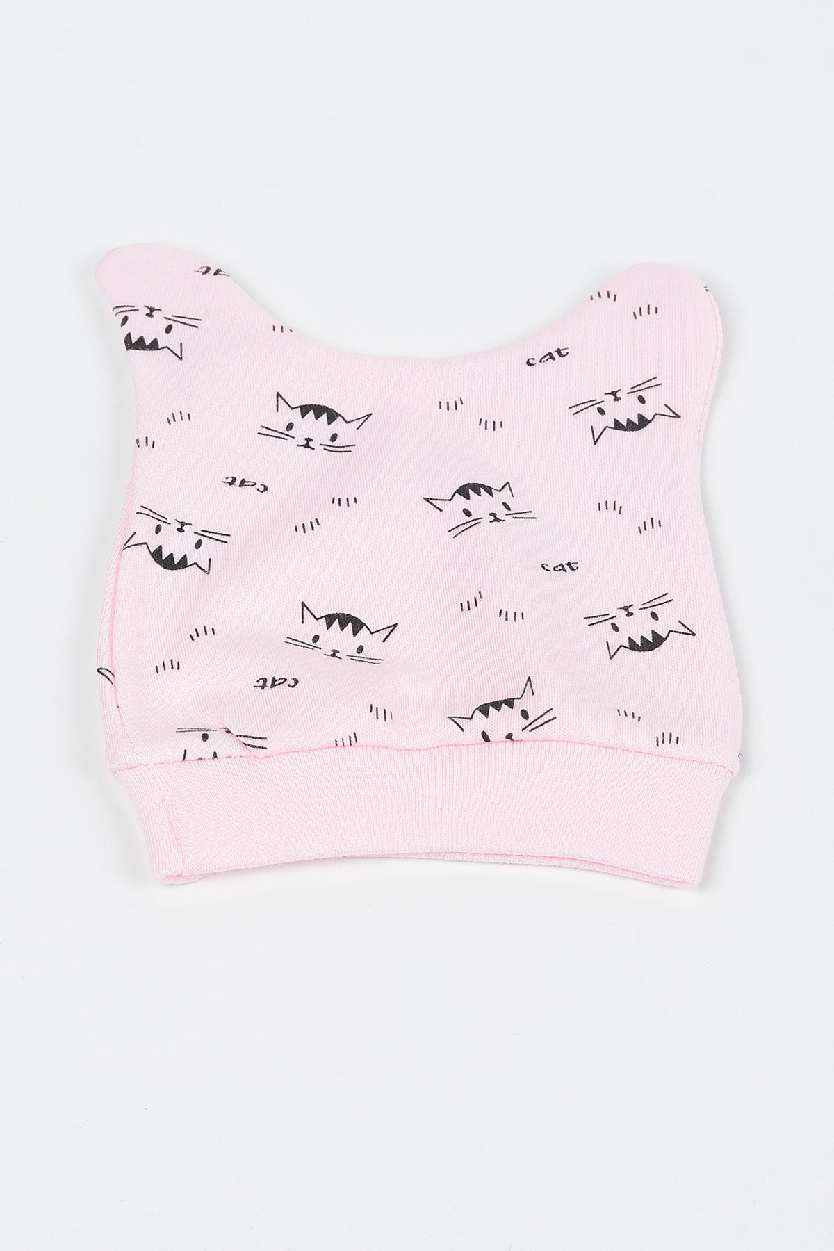 Pembe (0-3 Ay) Şaşkın Kedi Baskılı Erkek Çocuk Zıbın Takım 142075