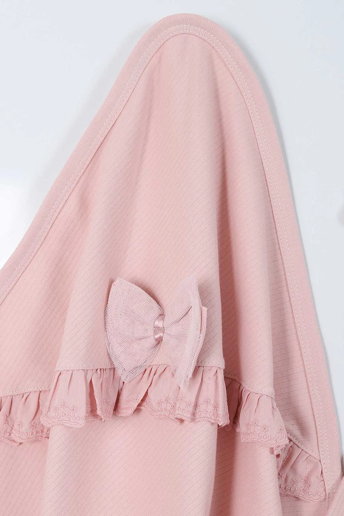 Pembe (0-3 Ay) Süslü Fiyonklu Ayı Nakışlı  Yenidoğan Kız Bebek 10'lu Zıbın ve Hastane Çıkış Setleri 428211