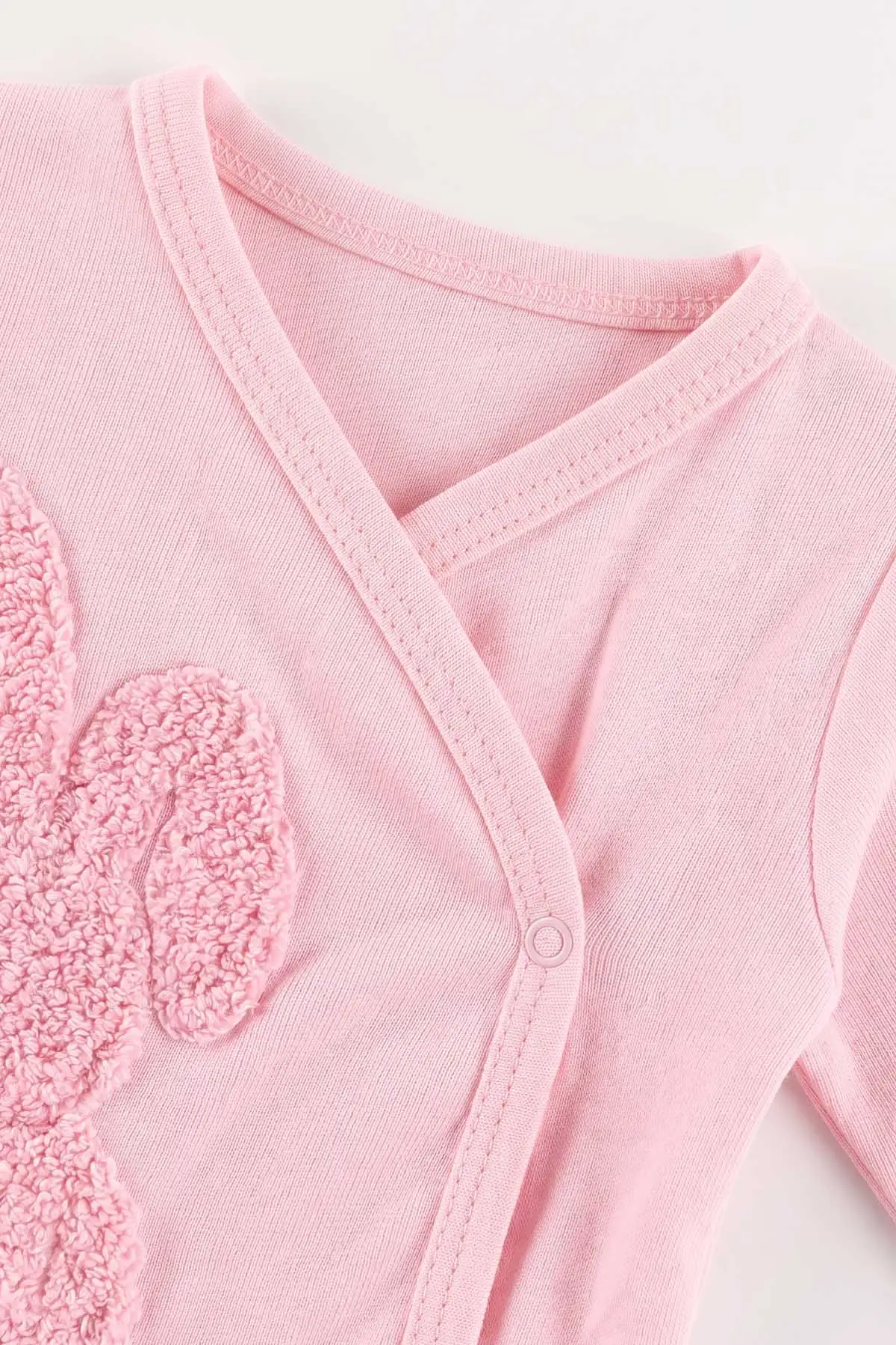 Pembe (0-3 Ay) Süzene Tavşan Nakışlı 5'li Kız Bebek Zıbın Takım 479264