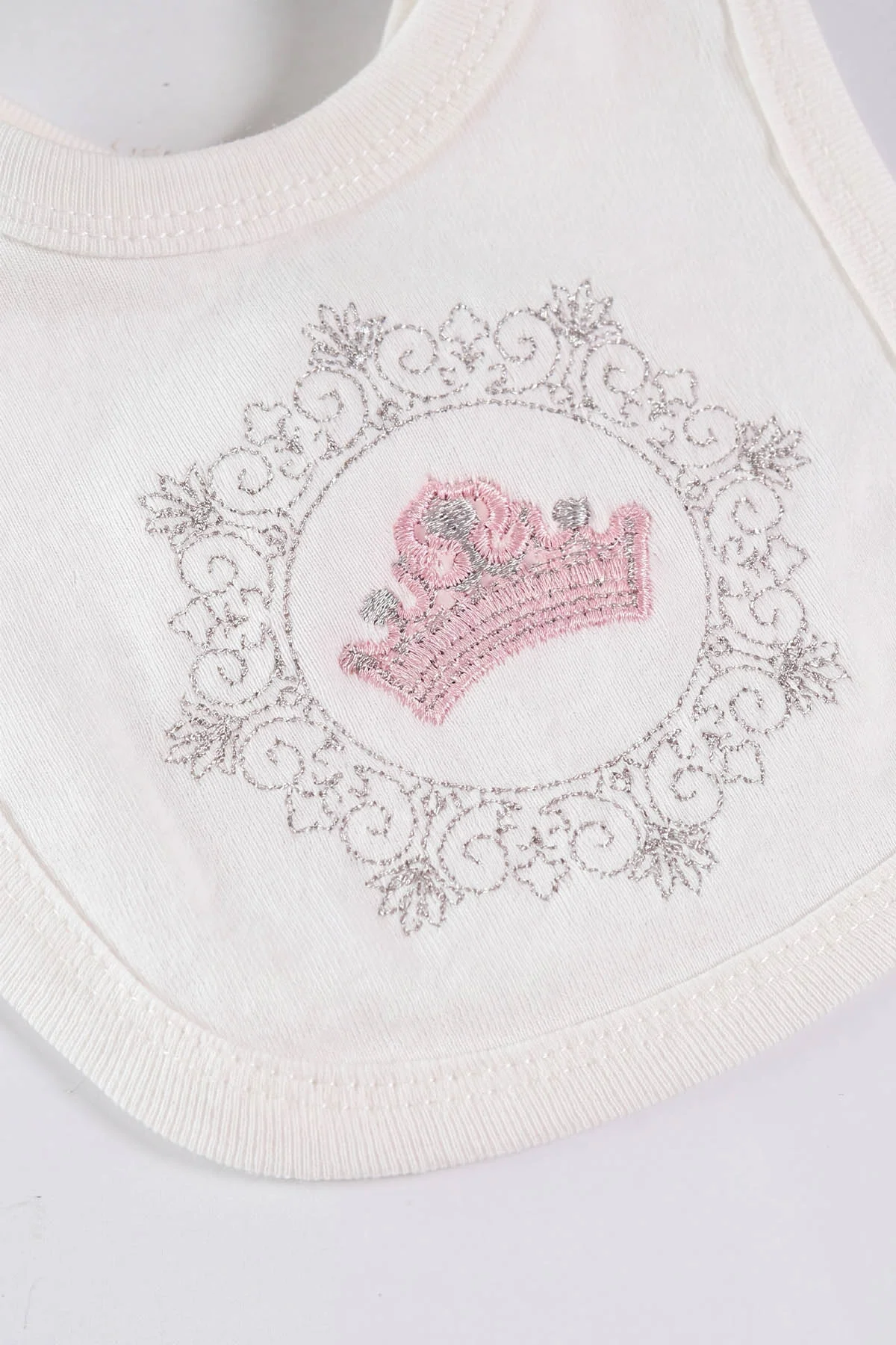 Pembe (0-3 Ay) Taç Model Taşlı Yeni Doğan 5'li Bebek Zıbın Seti 475356