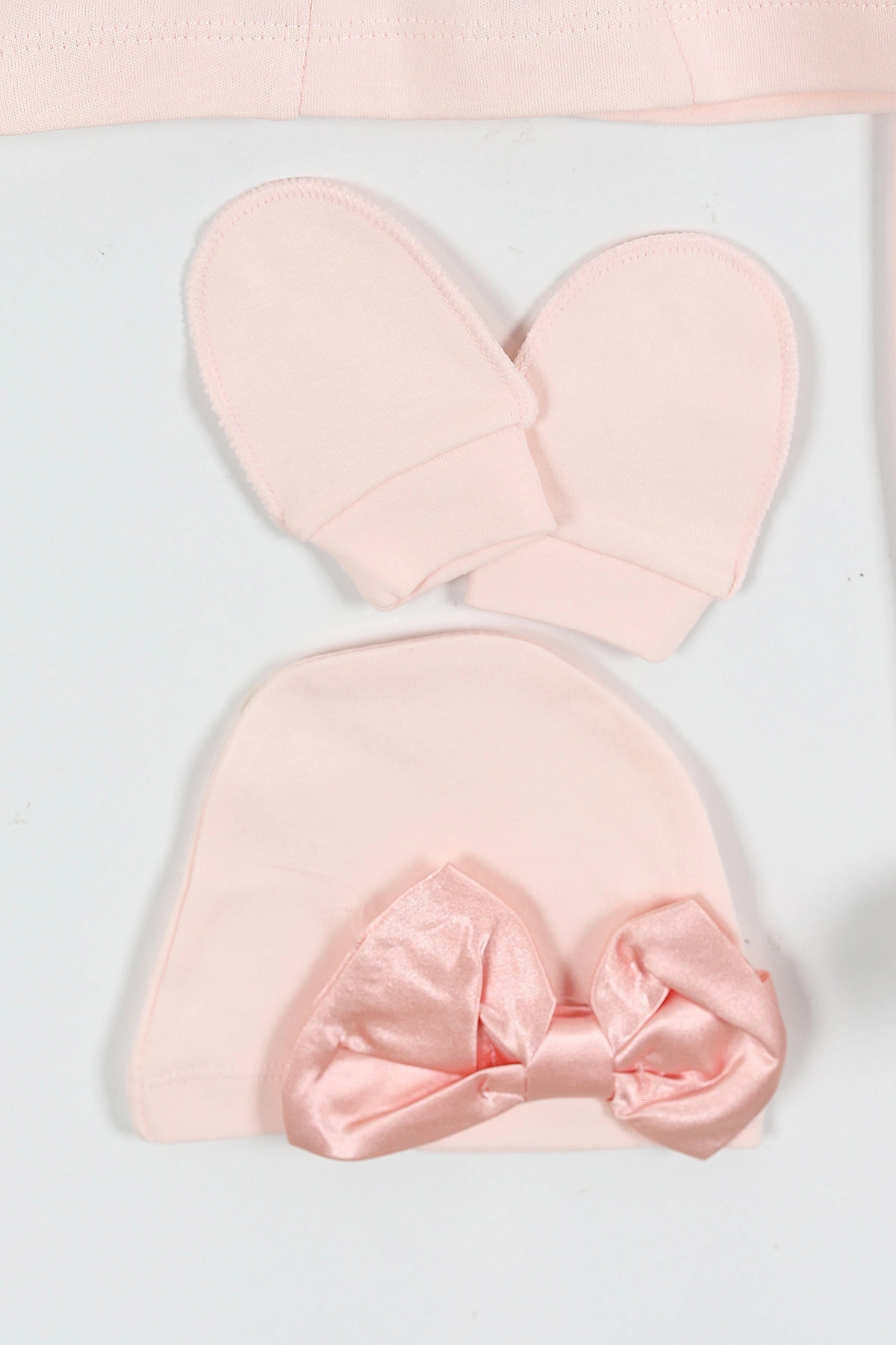 Pembe (0-3 Ay) Taş Detaylı  Kız Bebek 5'li Zıbın Seti 429693