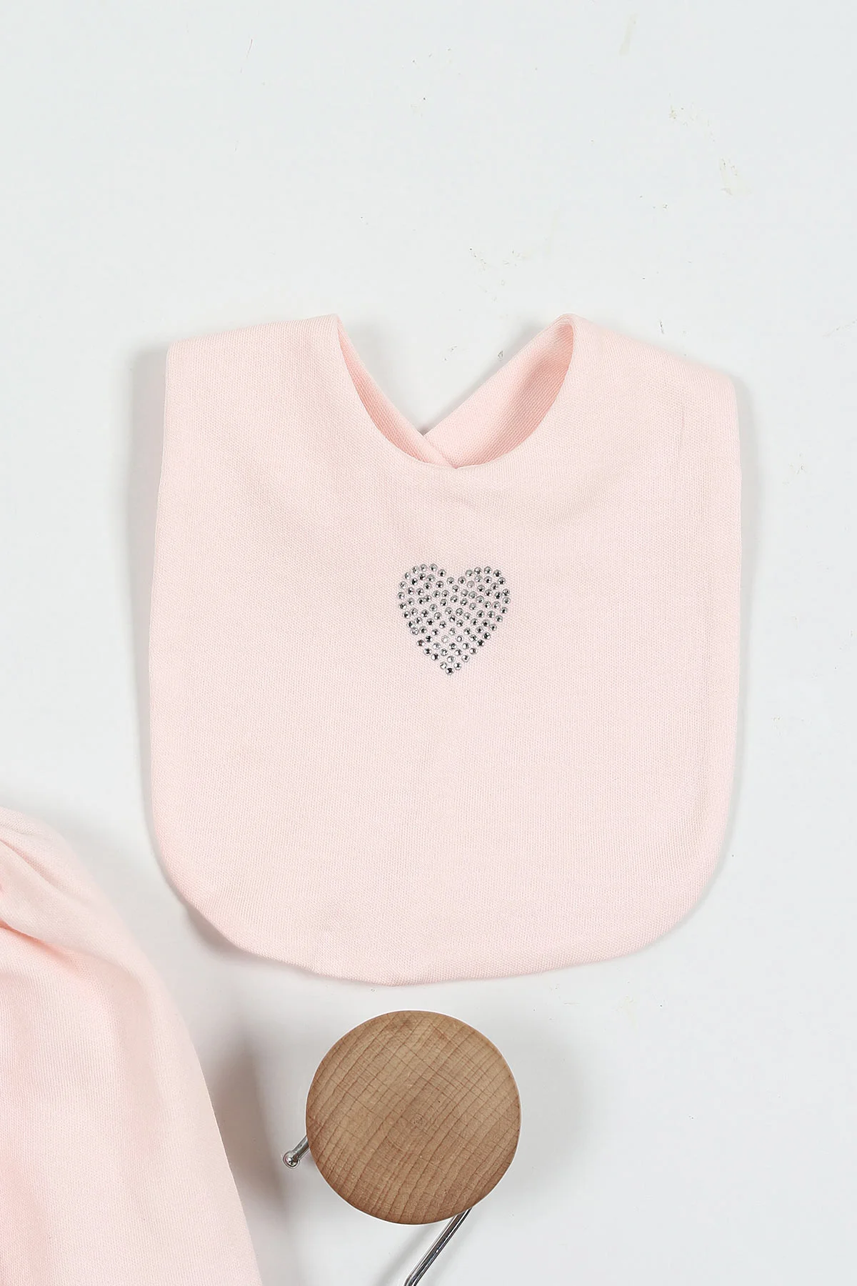 Pembe (0-3 Ay) Taş Detaylı  Kız Bebek 5'li Zıbın Seti 429693