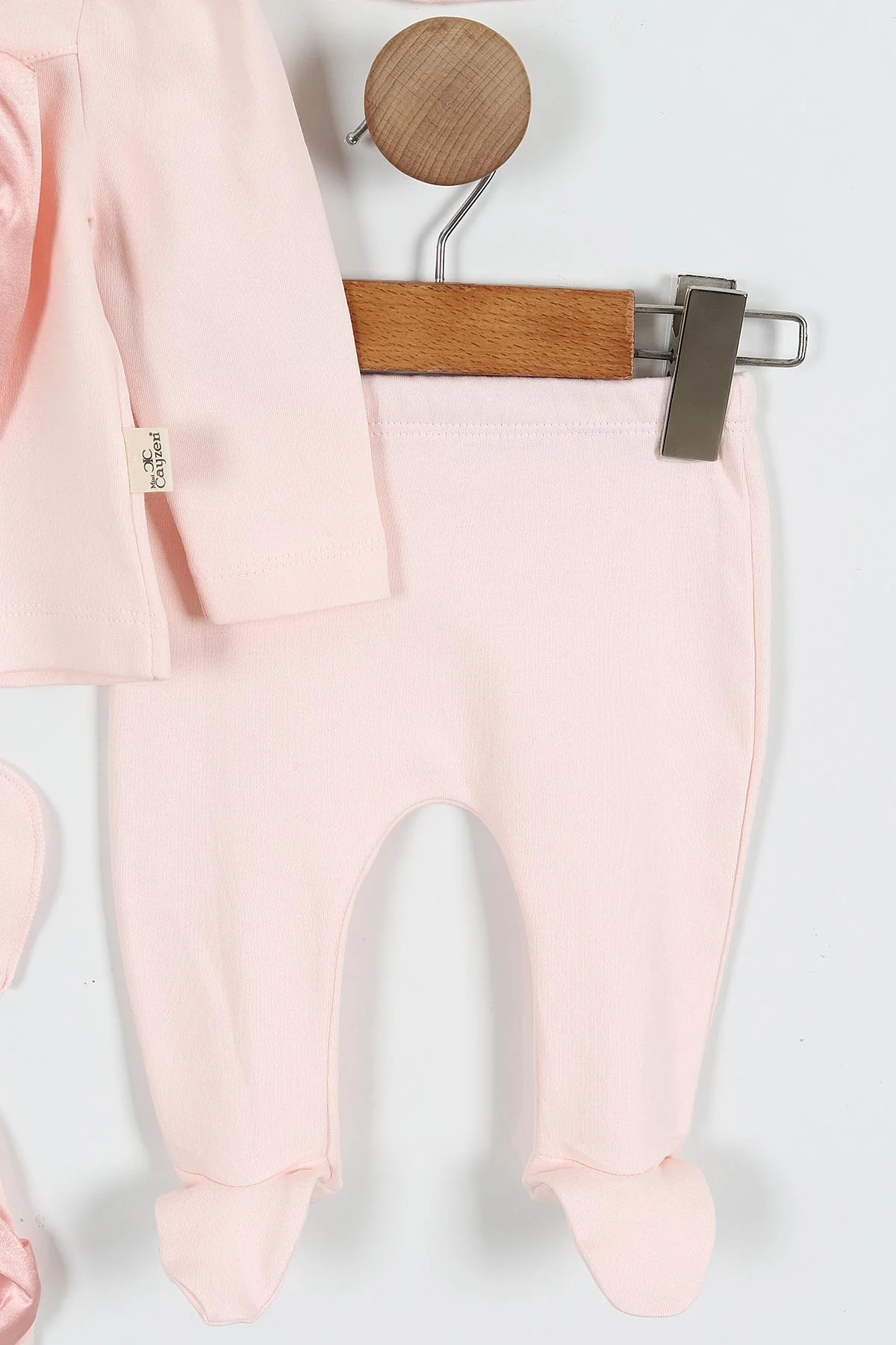 Pembe (0-3 Ay) Taş Detaylı  Kız Bebek 5'li Zıbın Seti 429693