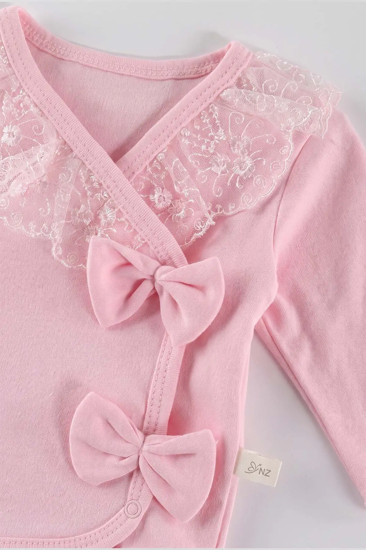 Pembe (0-3 Ay) Yaka Güpürlü 5'li Kız Bebek Zıbın Takım 479258
