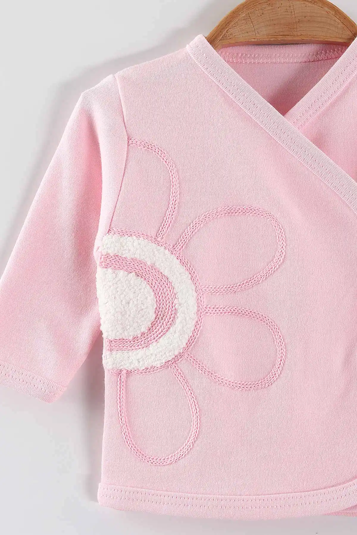Pembe (0-3 Ay)Süzene Papatya Nakışlı Patikli 5'li Kız  Bebek Takım 451458