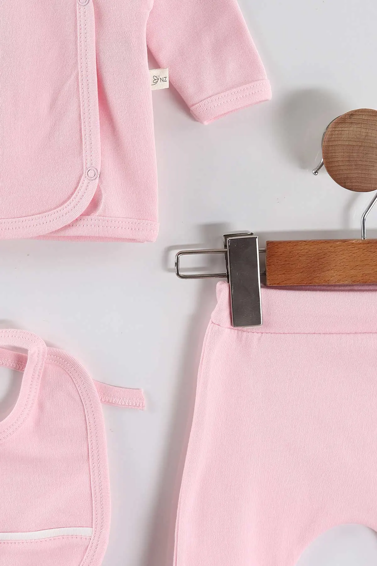 Pembe (0-3 Ay)Süzene Papatya Nakışlı Patikli 5'li Kız  Bebek Takım 451458